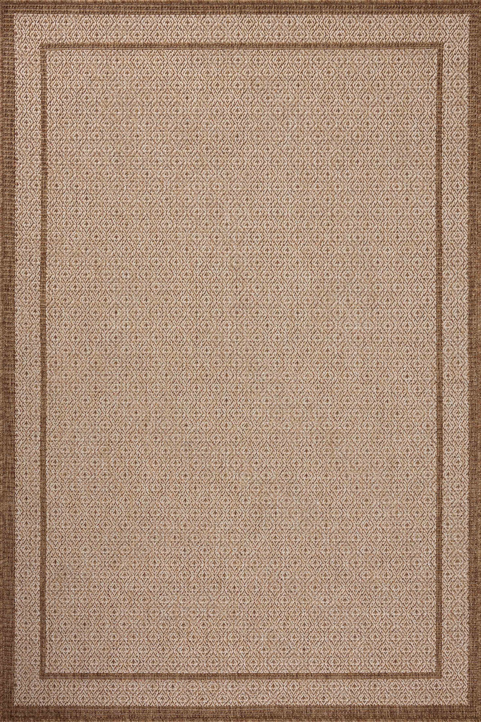 front view of Merrick Chestnut / Oatmeal luxury Rug