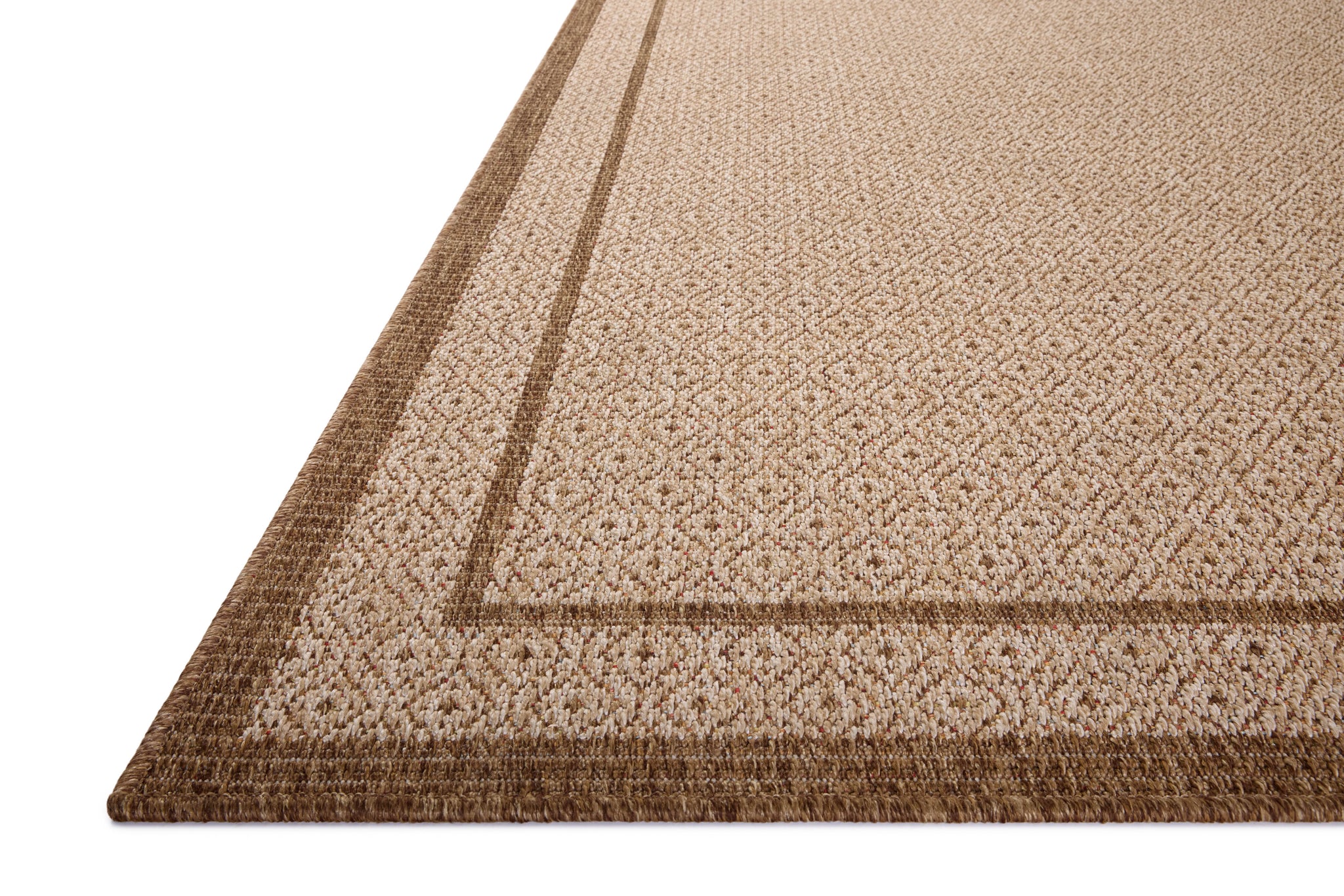angle view of Merrick Chestnut / Oatmeal luxury Rug