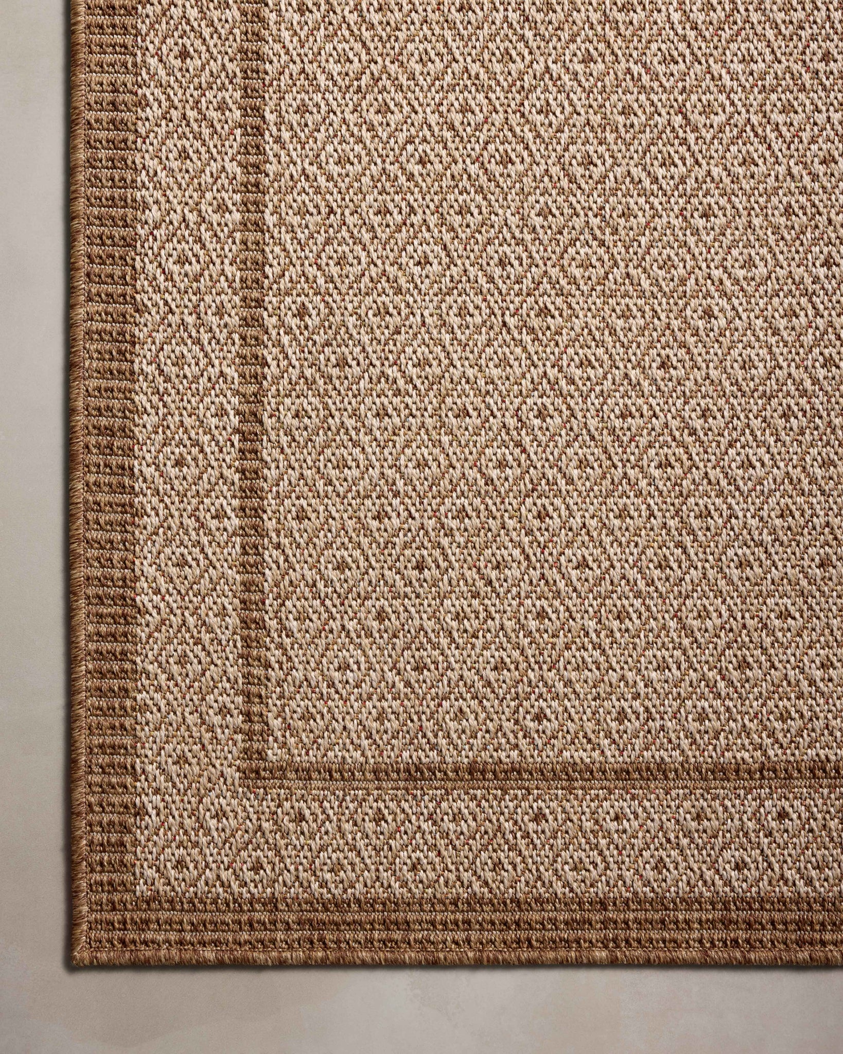 detail view of Merrick Chestnut / Oatmeal luxury Rug