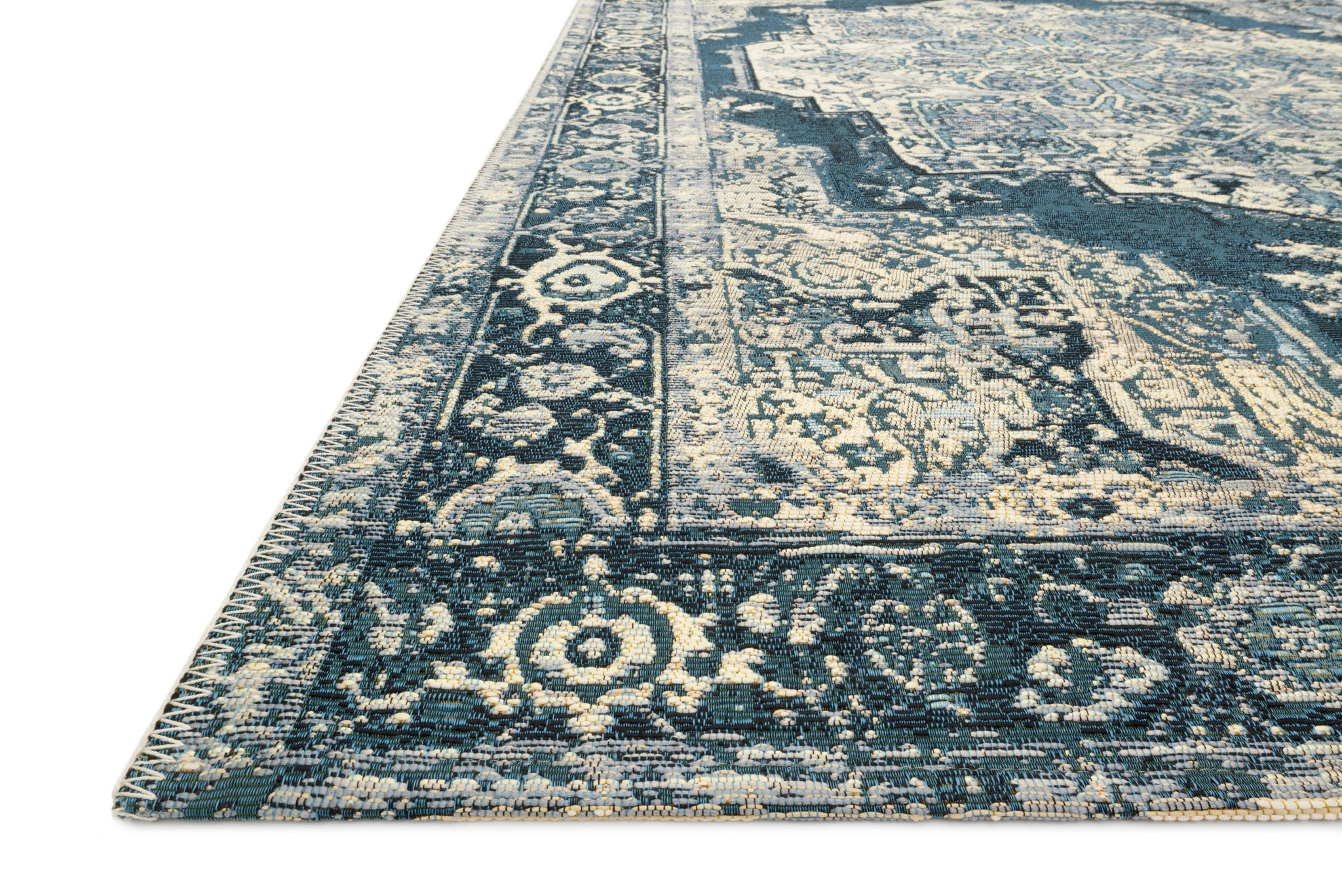 angle view of Mika Dk Blue / Dk Blue luxury Rug