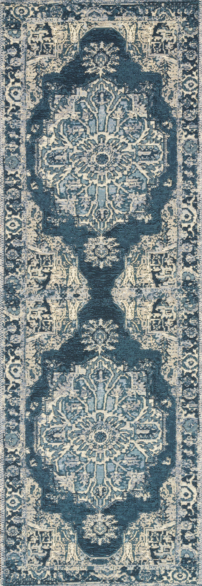 side view of Mika Dk Blue / Dk Blue luxury Rug