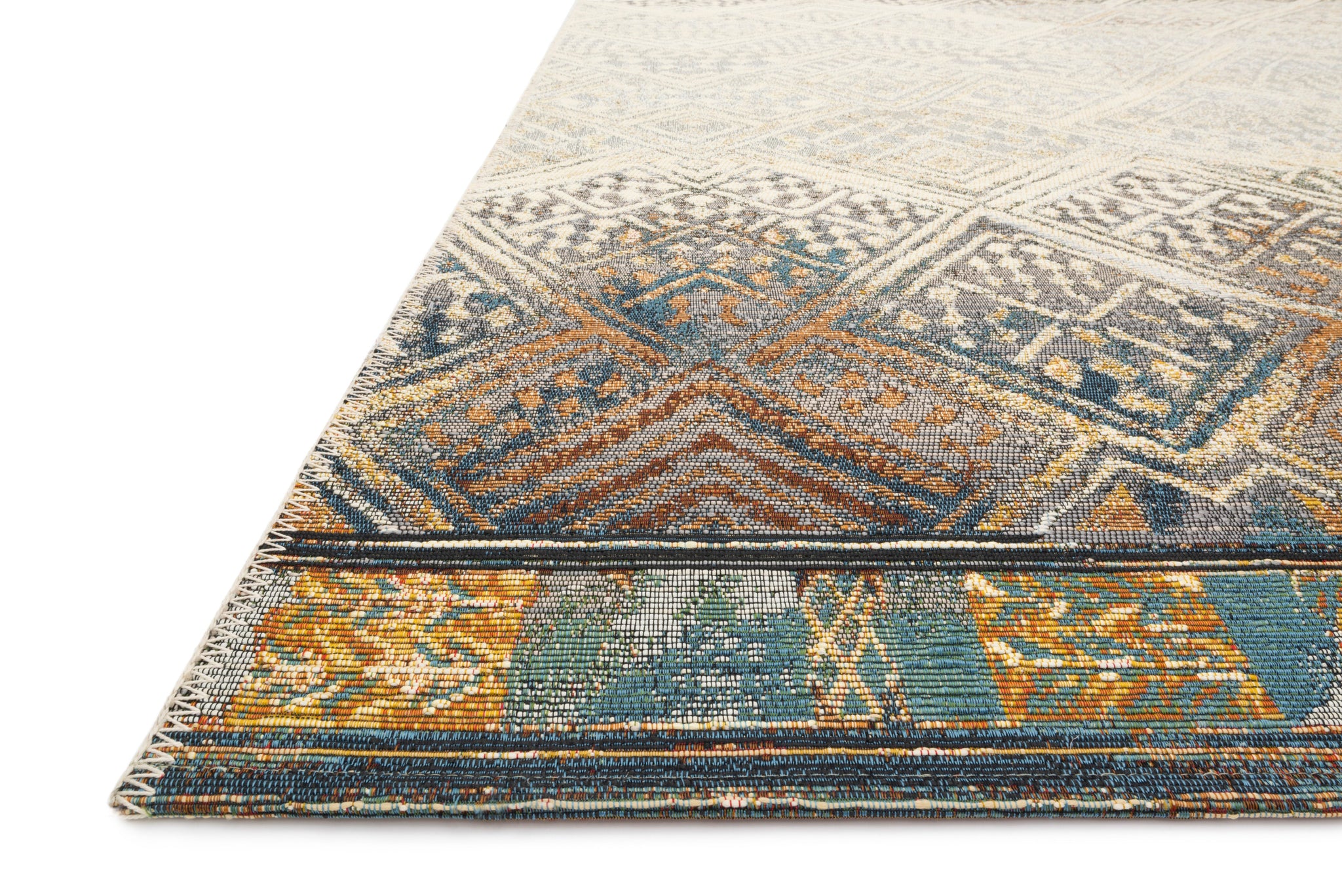 angle view of Mika Ivory / Mediterranean luxury Rug