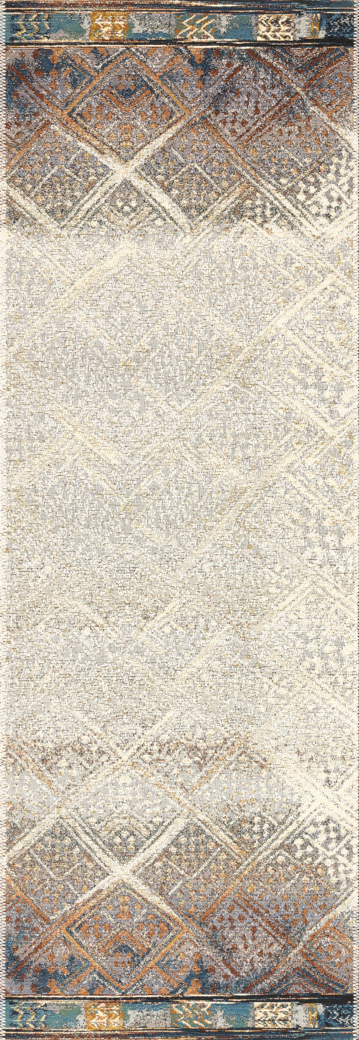 side view of Mika Ivory / Mediterranean luxury Rug