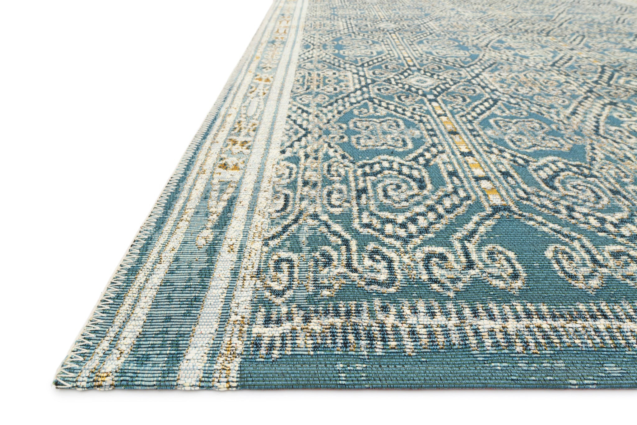 angle view of Mika Ocean luxury Rug