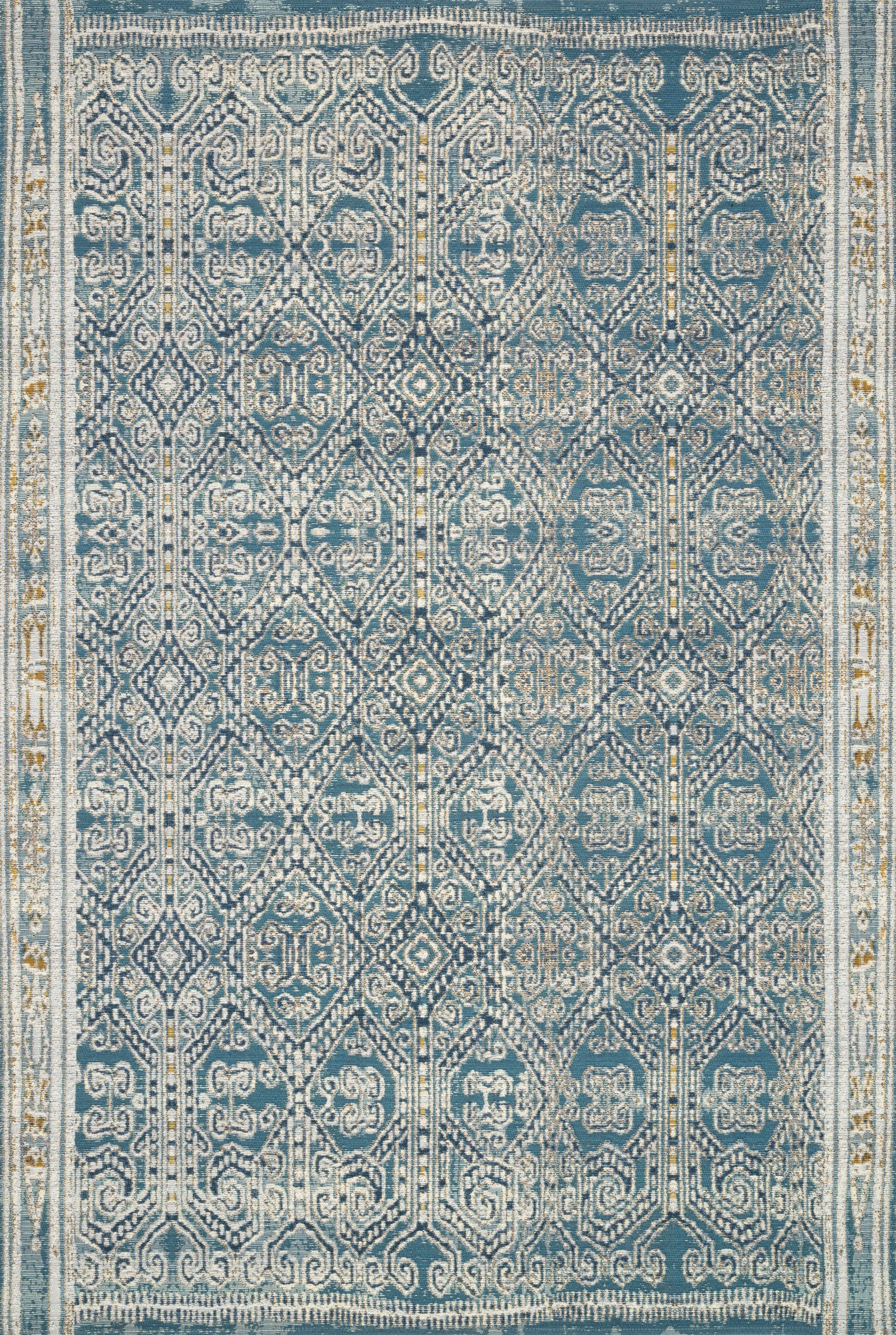 front view of Mika Ocean luxury Rug