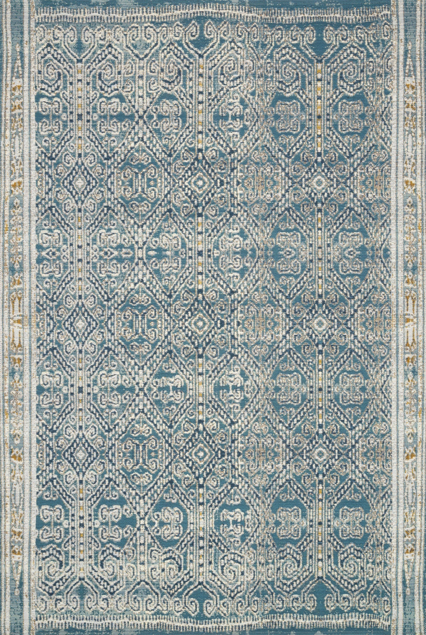 front view of Mika Ocean luxury Rug