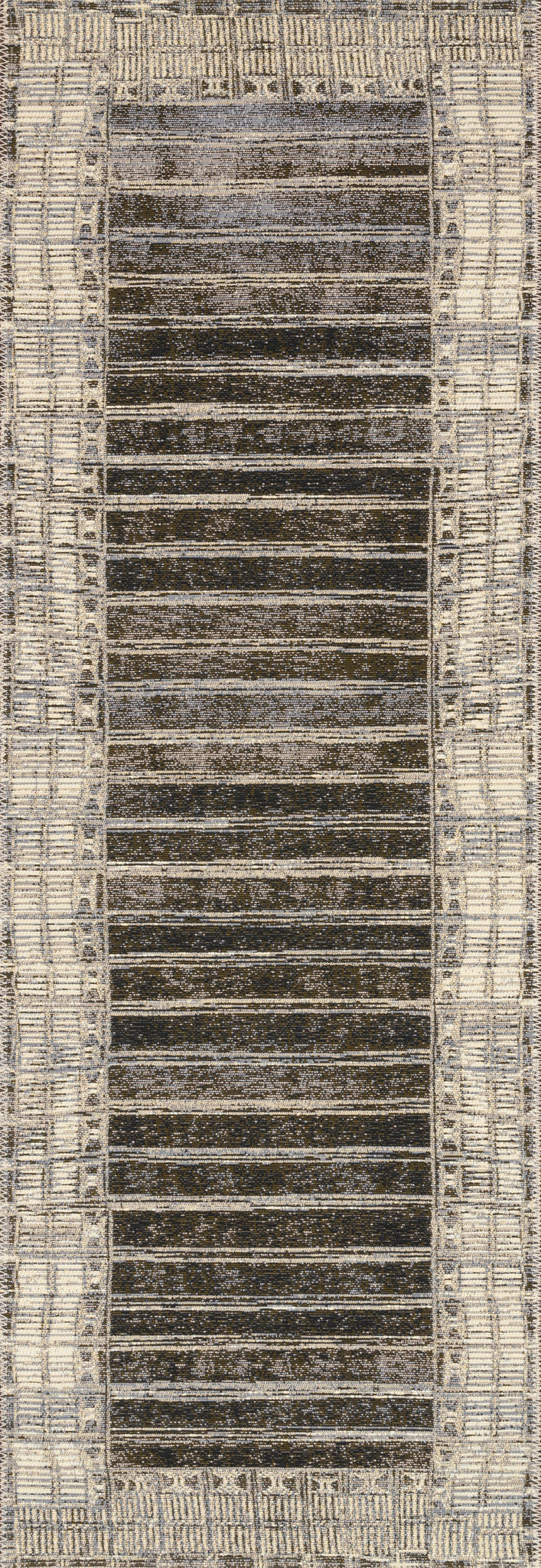 side view of Mika Charcoal / Ivory luxury Rug