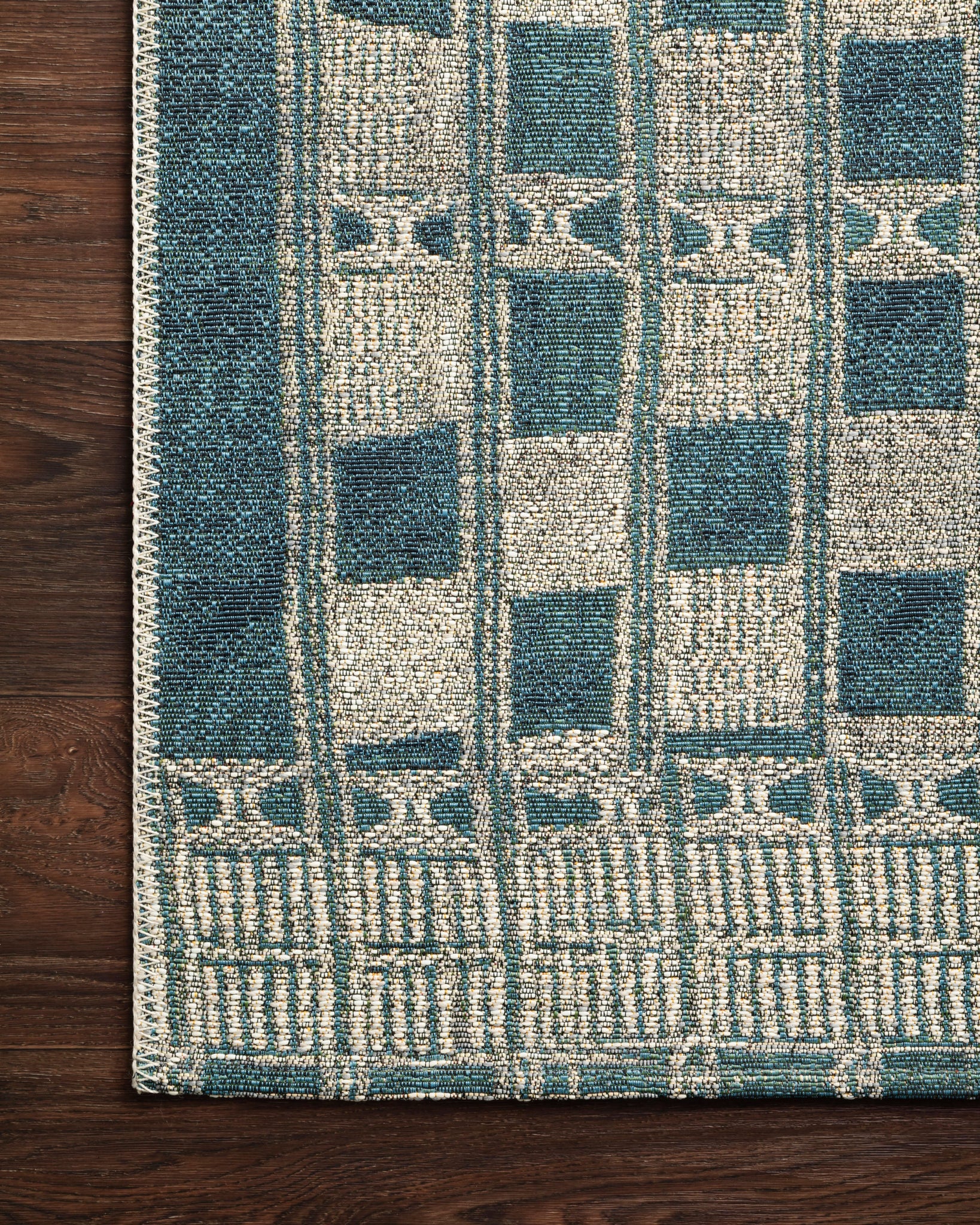 detail view of Mika Blue / Ivory luxury Rug
