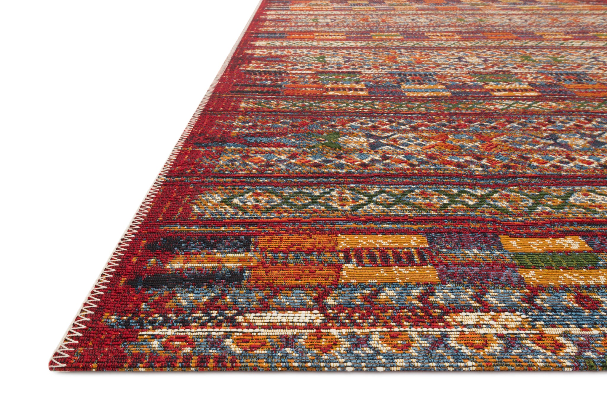 angle view of Mika Red / Multi luxury Rug
