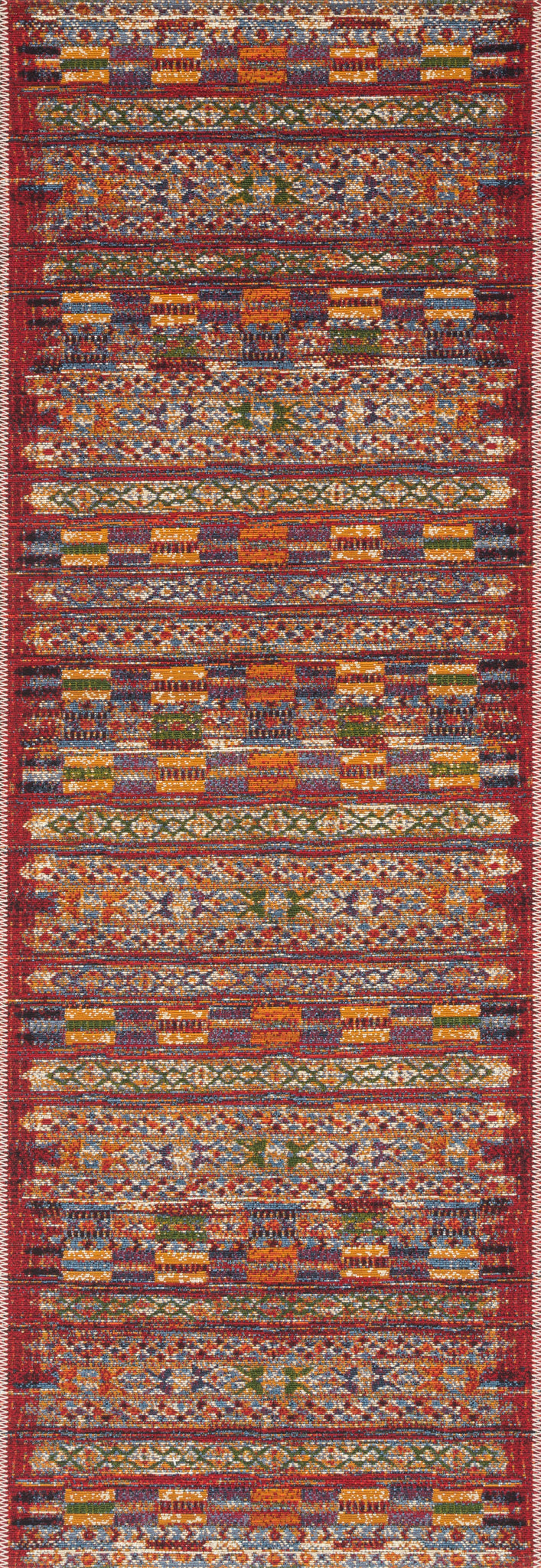 side view of Mika Red / Multi luxury Rug