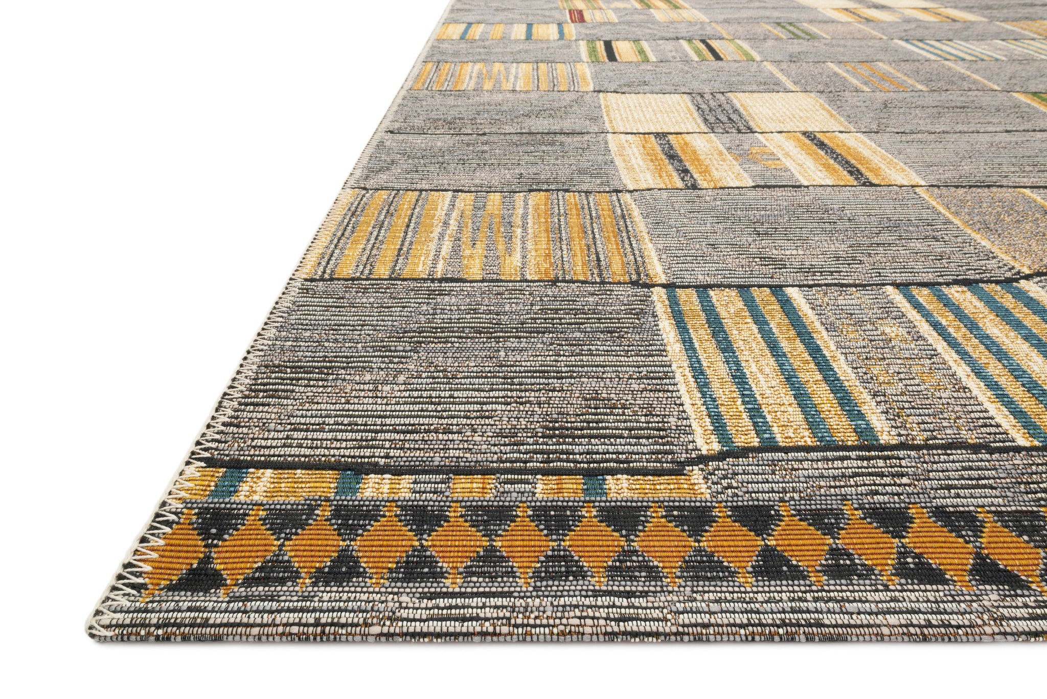 angle view of Mika Granite / Multi luxury Rug