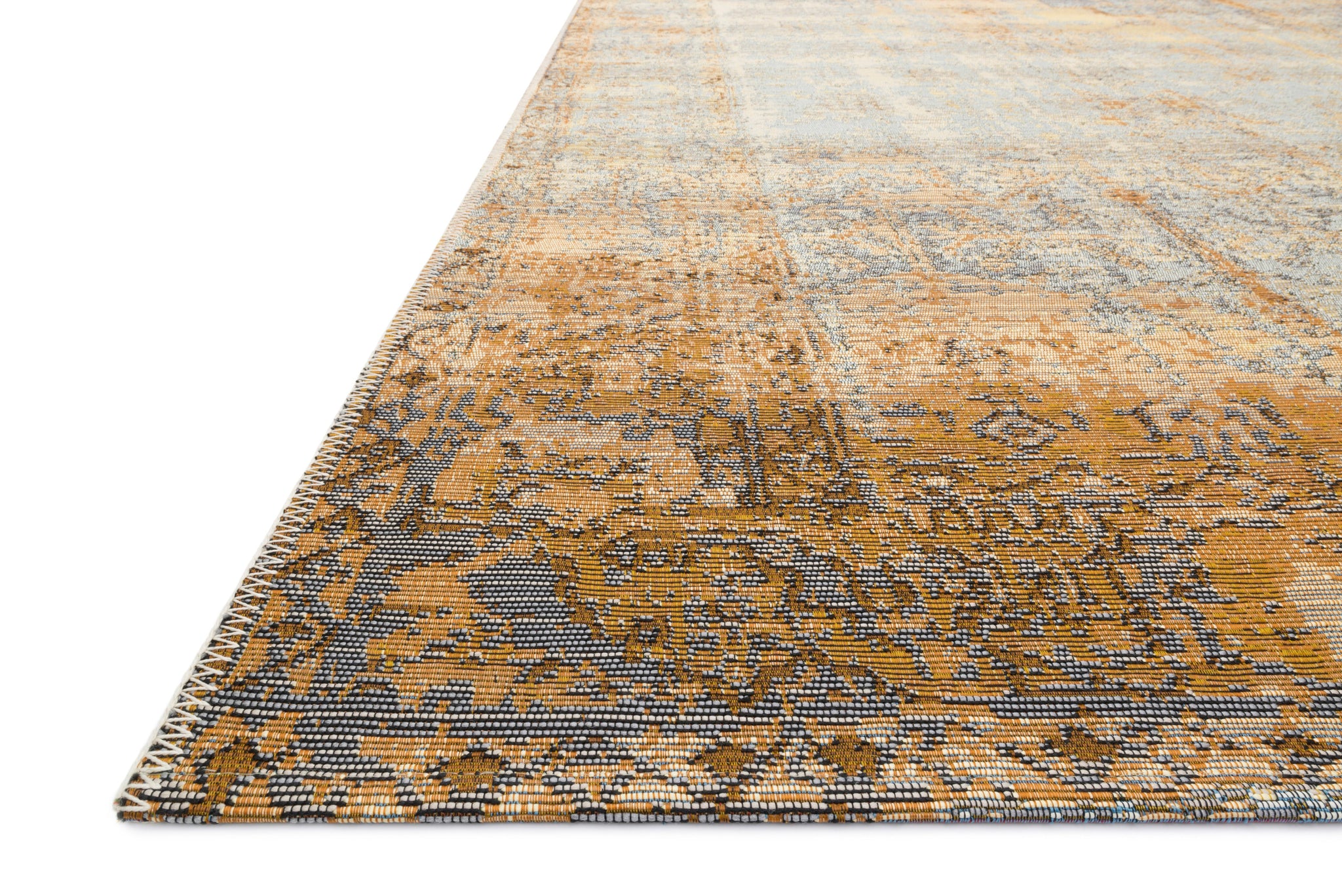 angle view of Mika Ant. Ivory / Copper luxury Rug