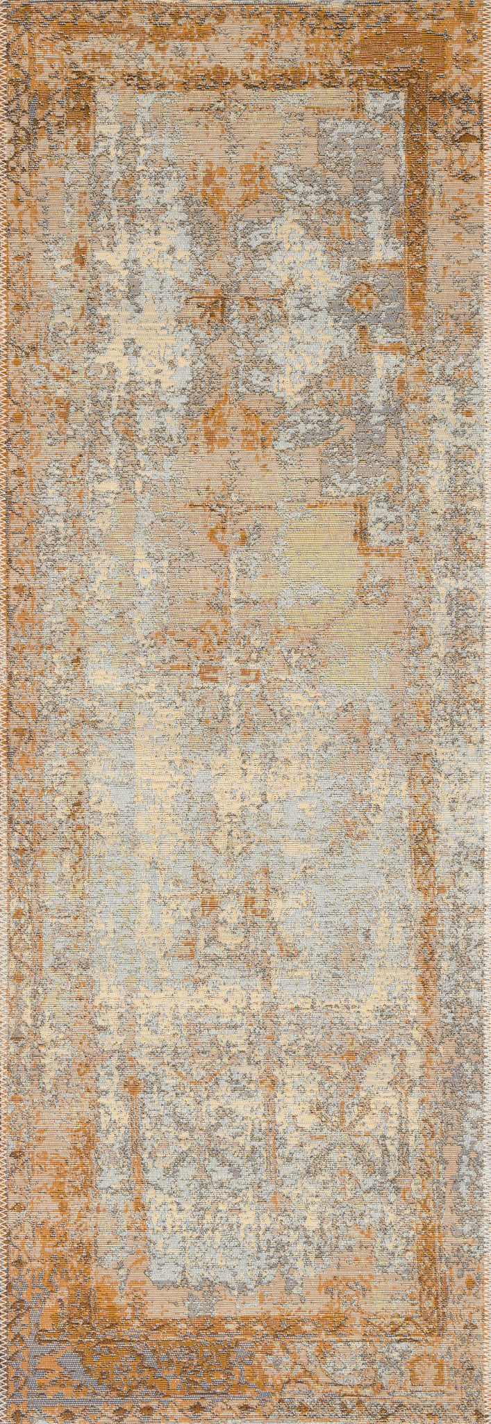 side view of Mika Ant. Ivory / Copper luxury Rug
