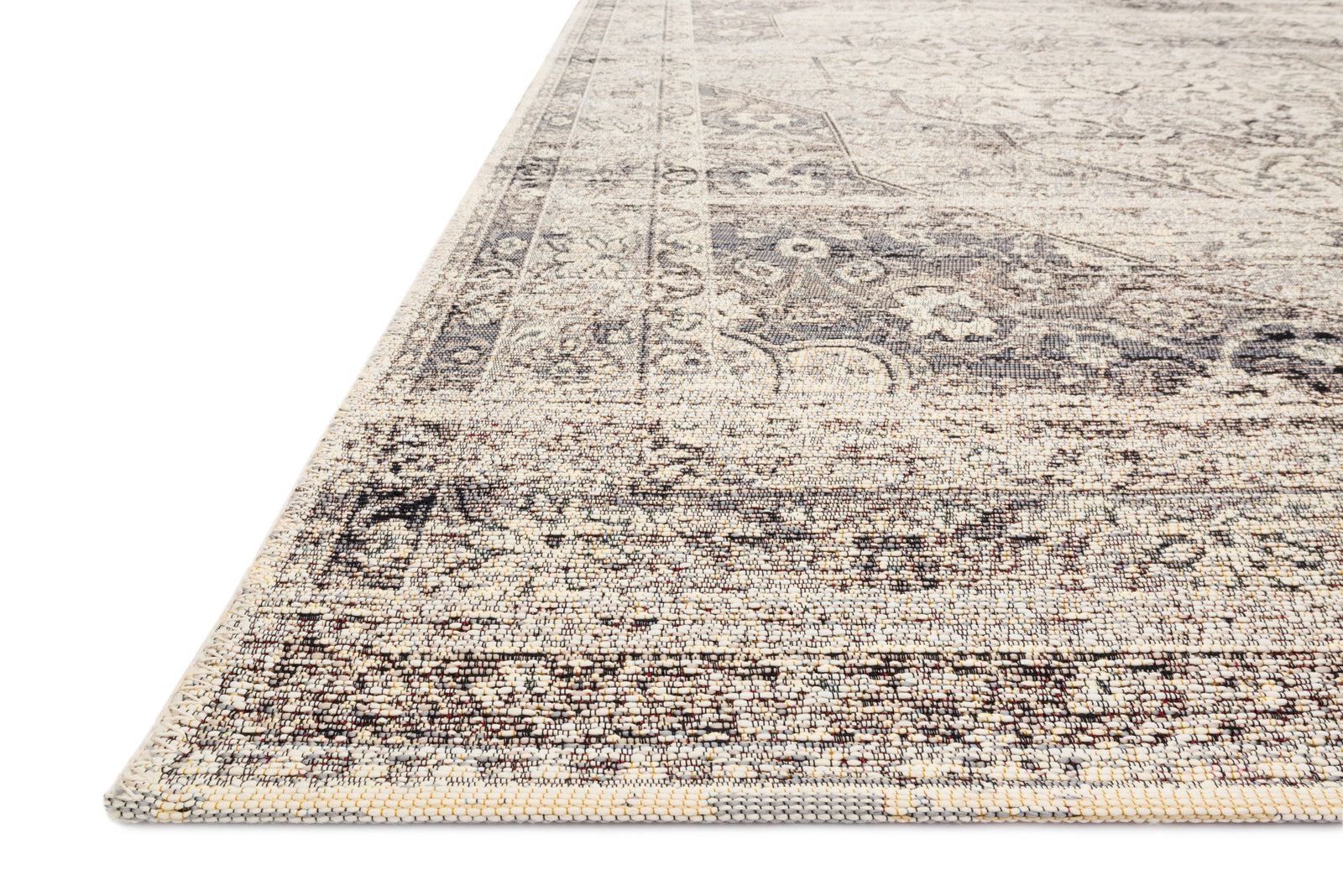 front view of Mika Stone / Ivory luxury Rug