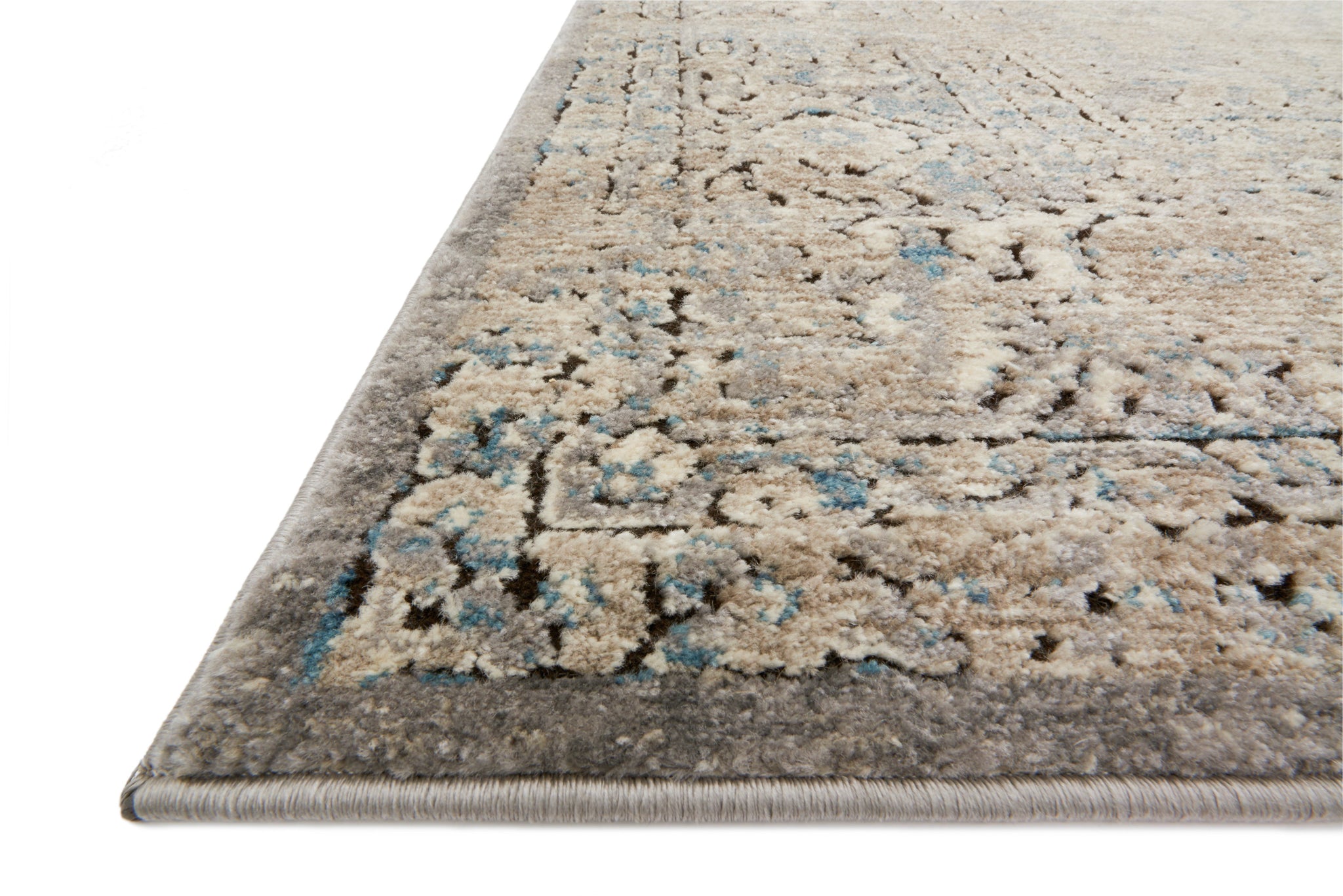 side view of Millennium Grey / Charcoal luxury Rug