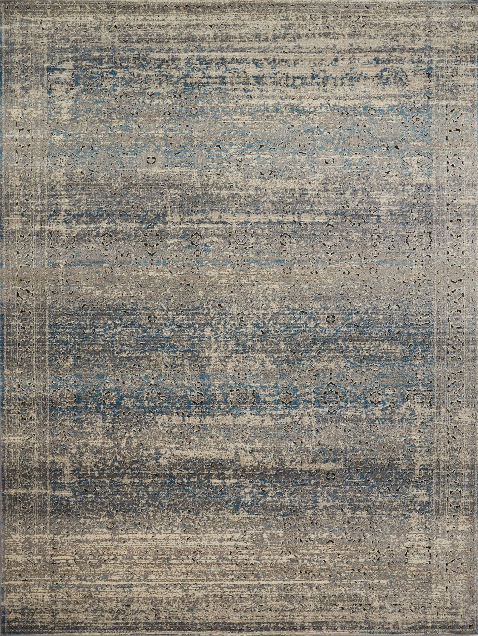front view of Millennium Grey / Blue luxury Rug