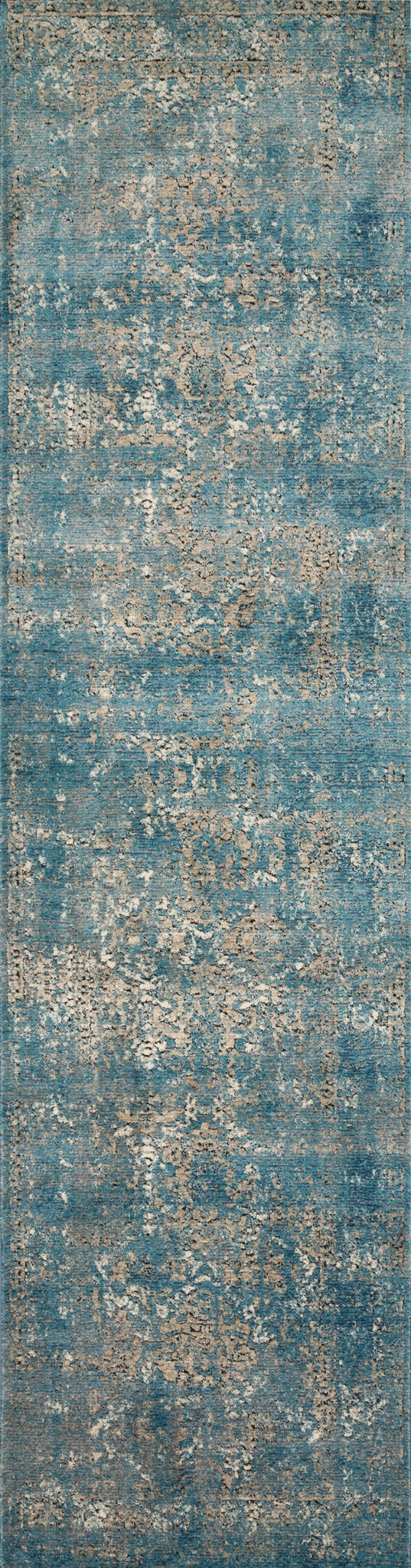 side view of Millennium Blue / Taupe luxury Rug