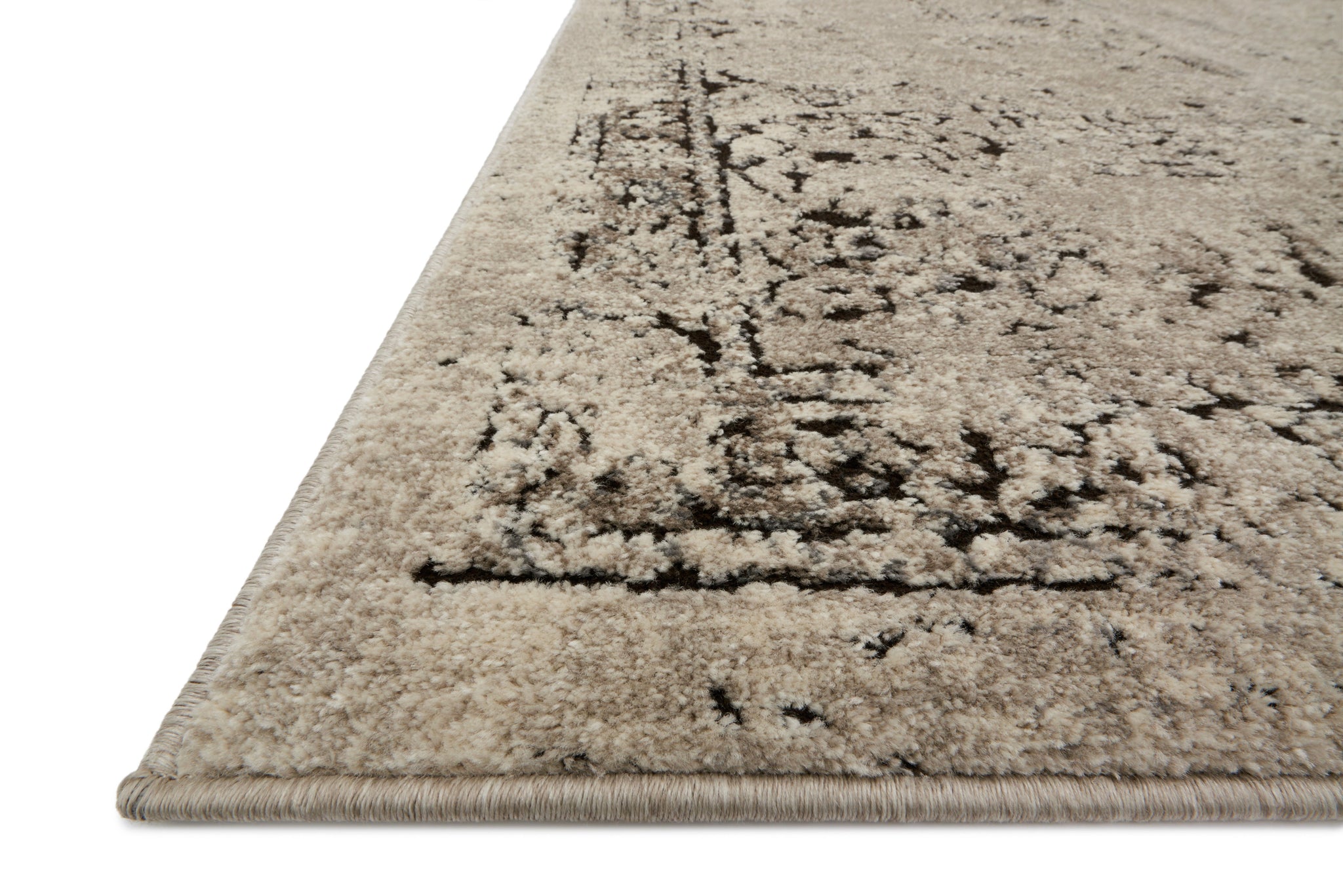 angle view of Millennium Stone / Charcoal luxury Rug