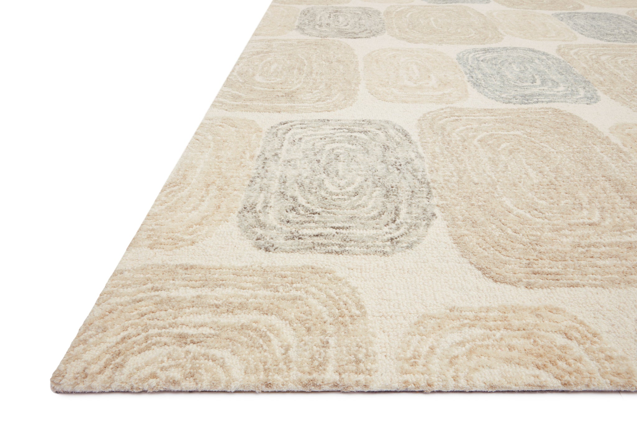 angle view of Milo Teal / Neutral luxury Rug