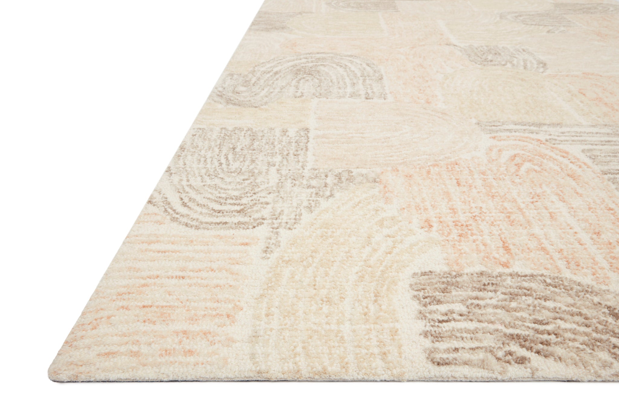 angle view of Milo Peach / Pebble luxury Rug