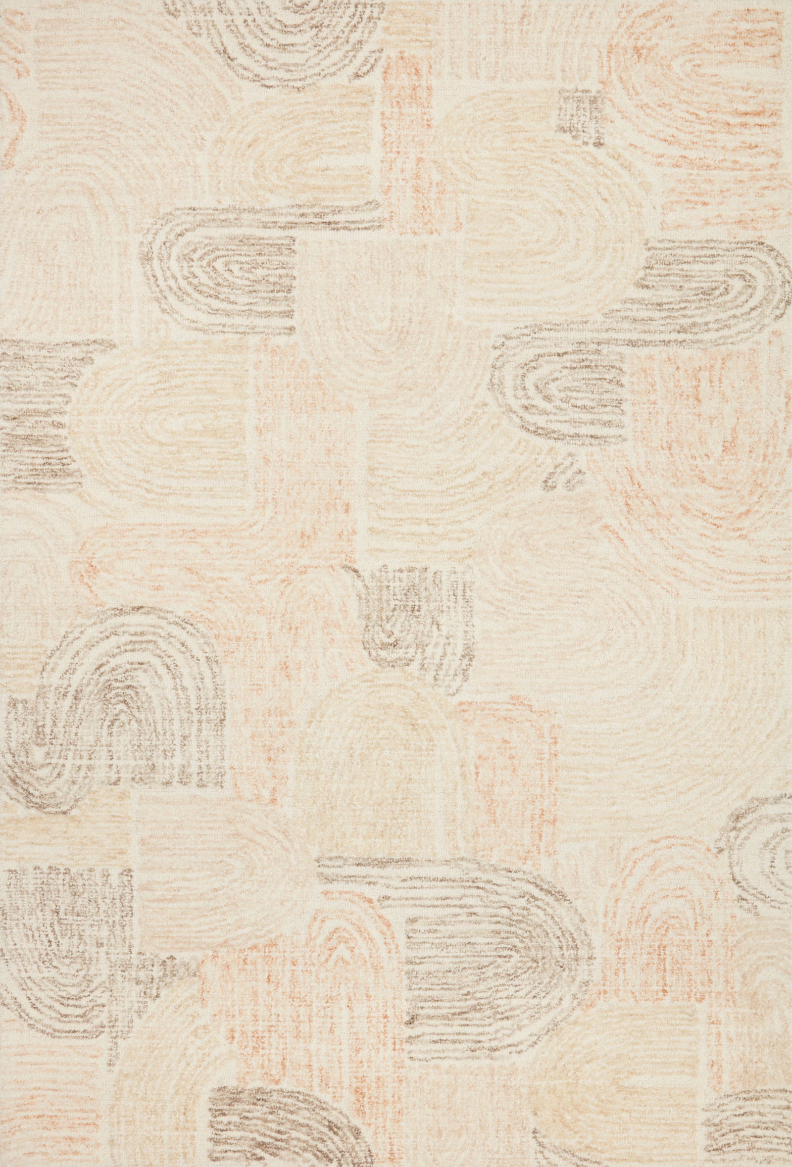 front view of Milo Peach / Pebble luxury Rug