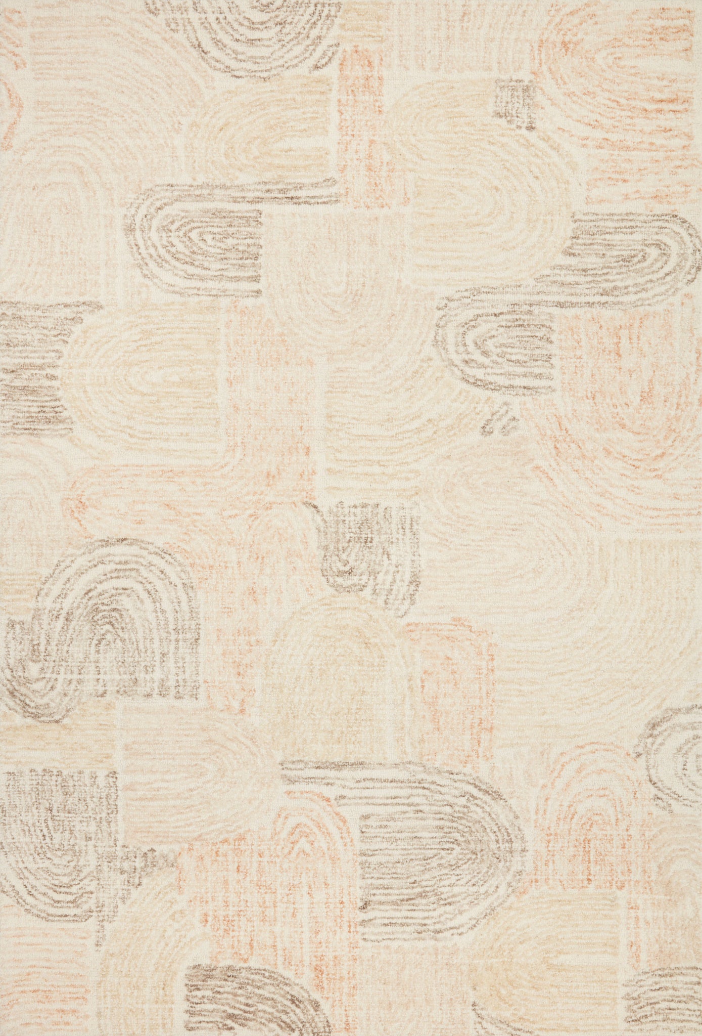 front view of Milo Peach / Pebble luxury Rug