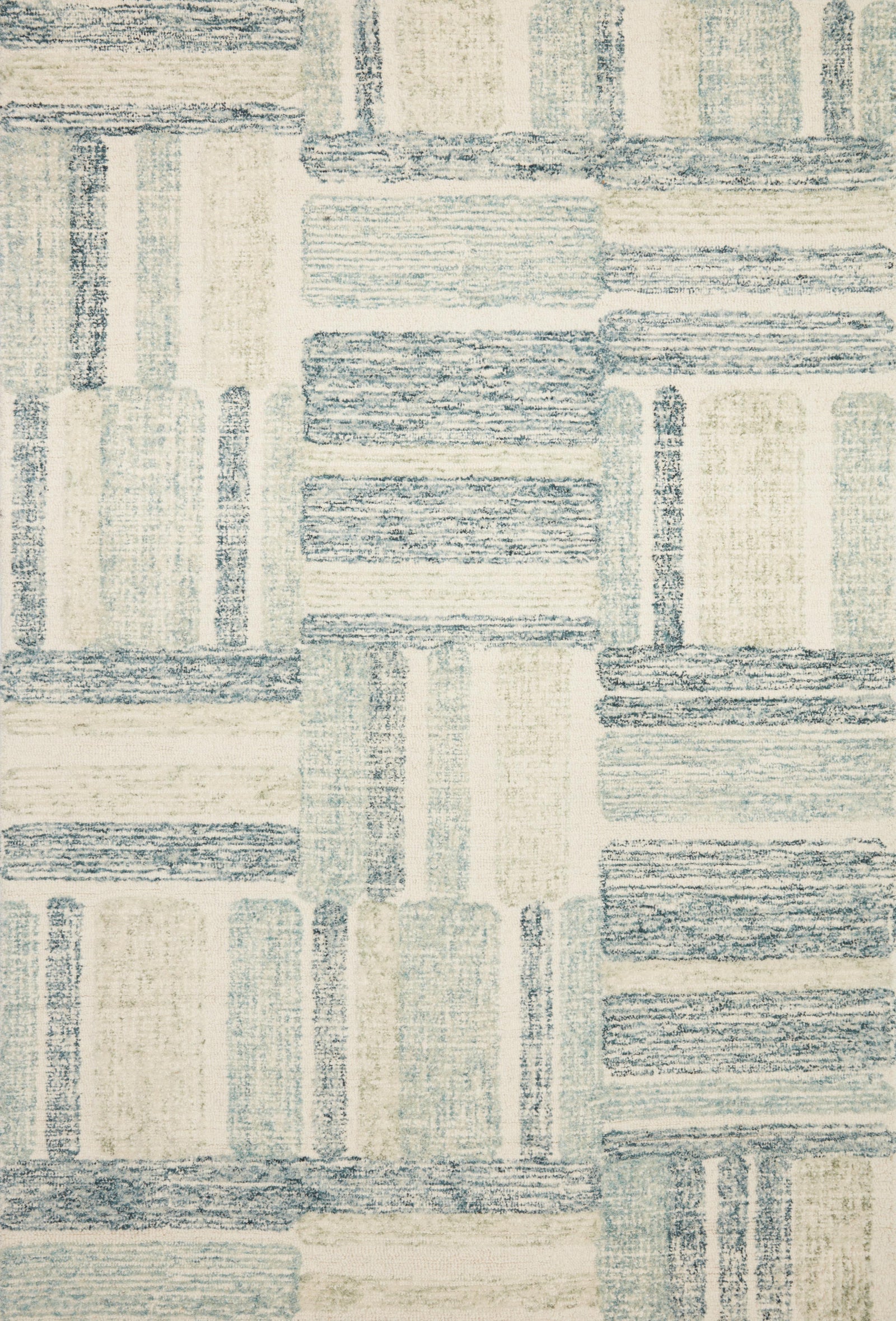 front view of Milo Aqua / Denim luxury Rug