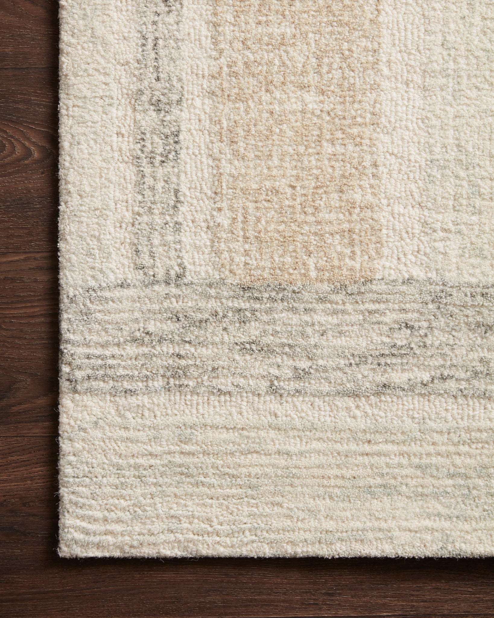 side view of Milo Slate / Olive luxury Rug