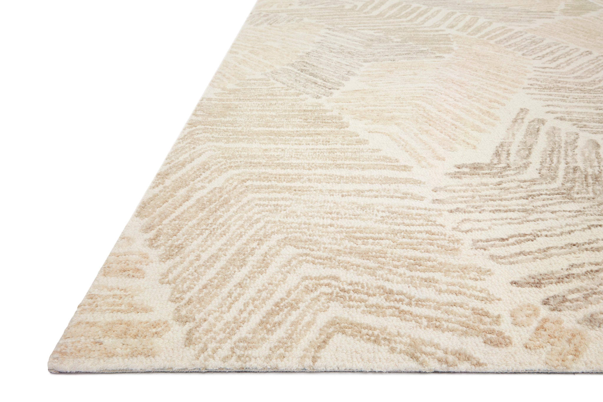 angle view of Milo Olive / Natural luxury Rug