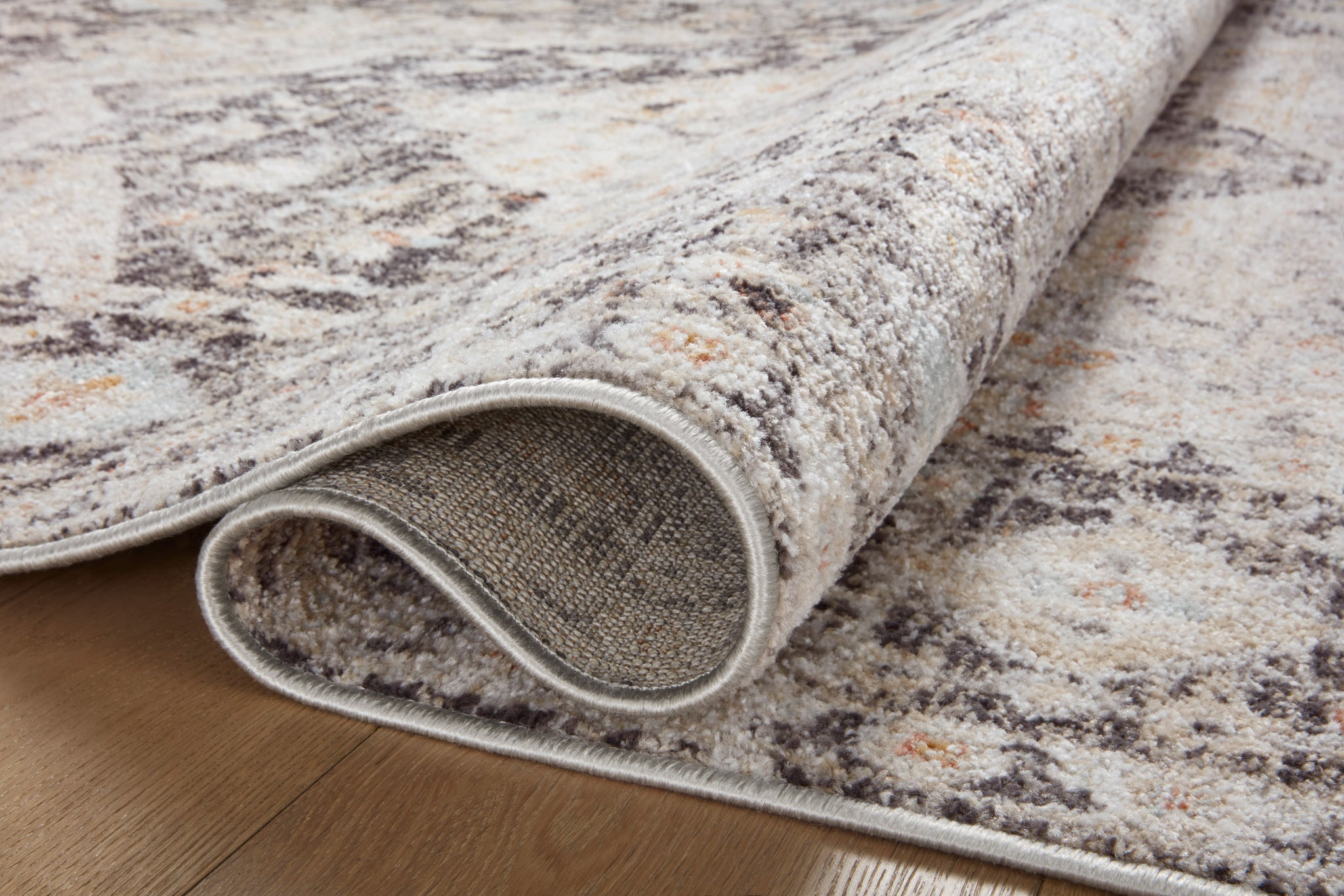 detail view of Monroe Charcoal / Multi luxury Rug