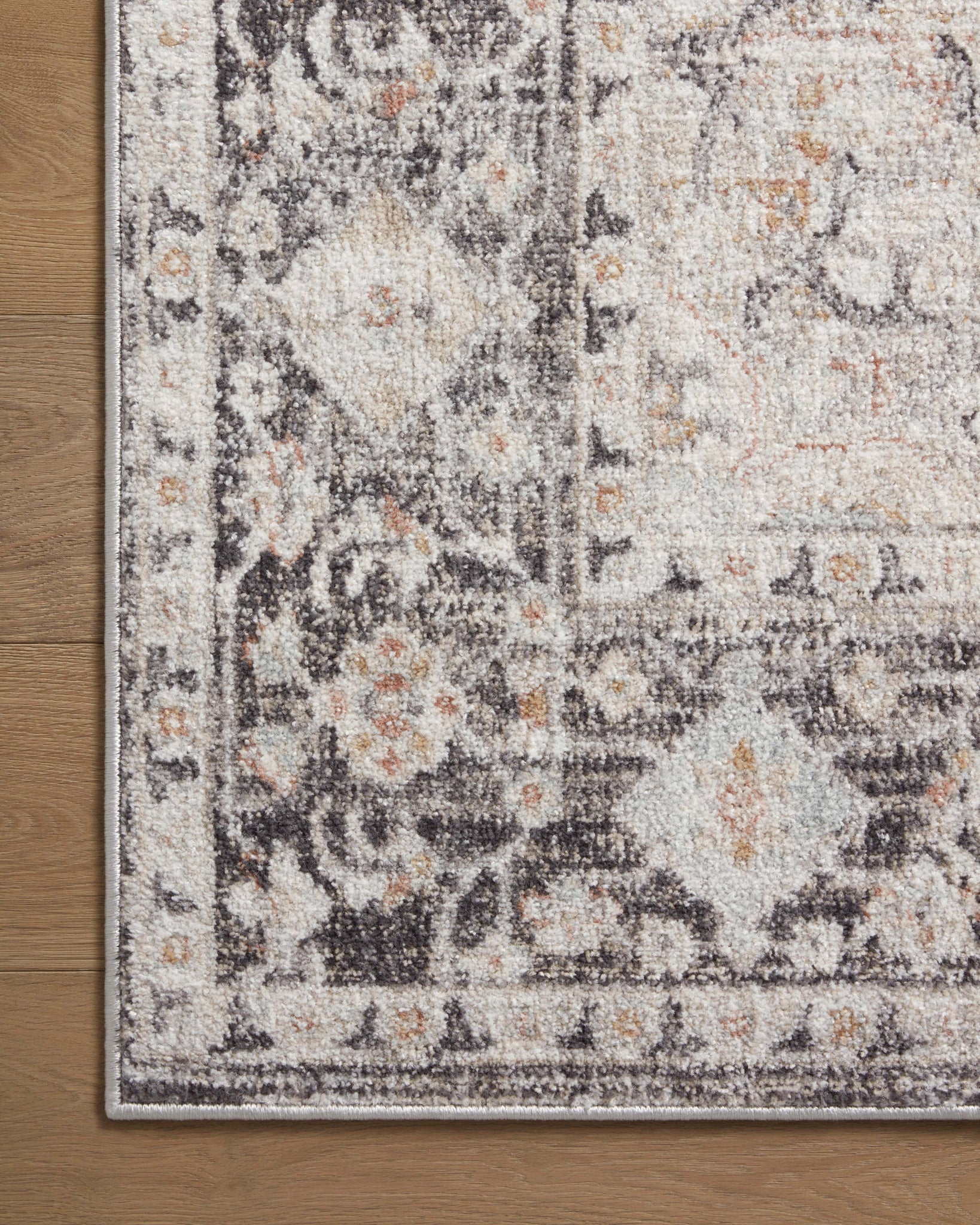 lifestyle view of Monroe Charcoal / Multi luxury Rug