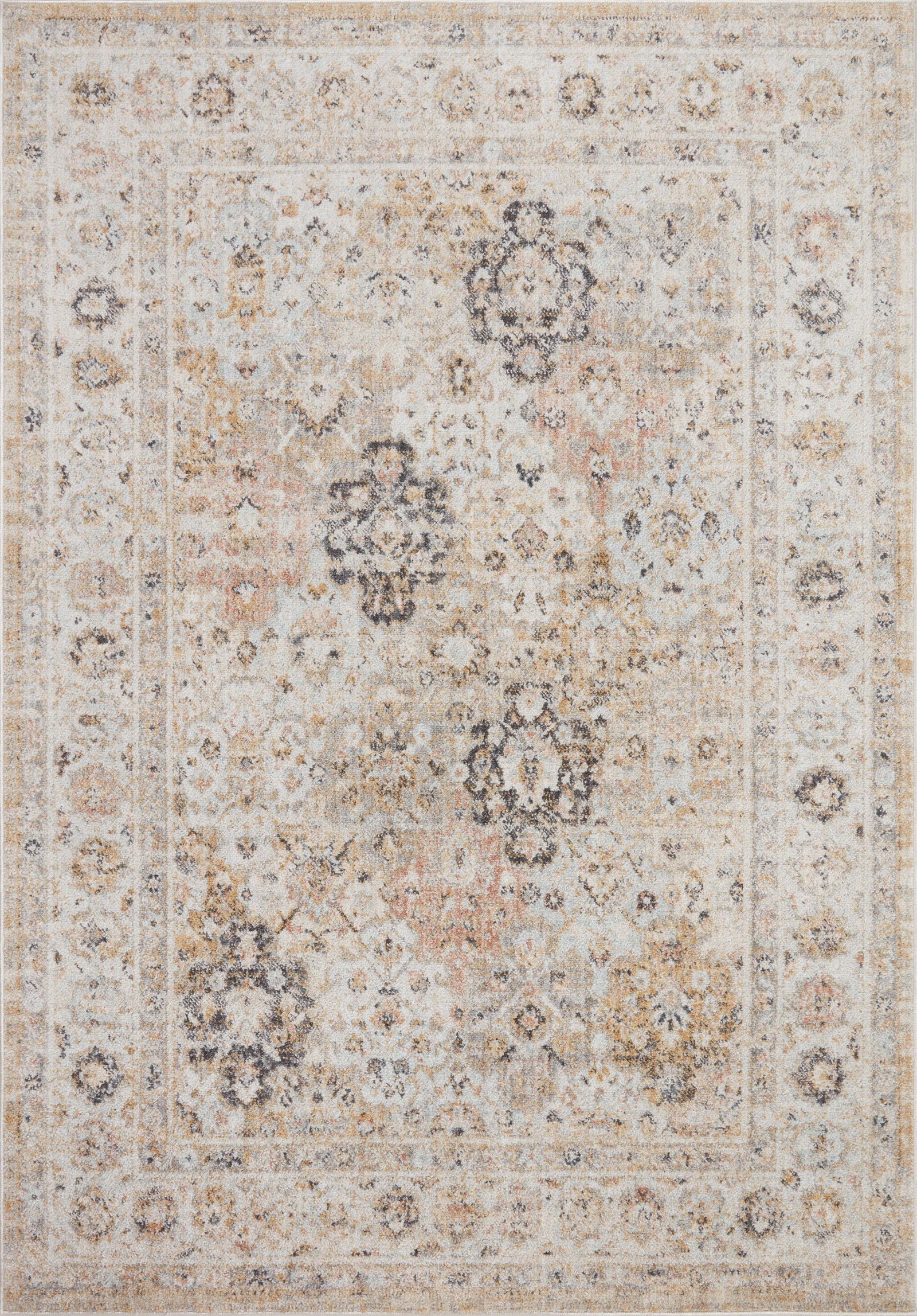 front view of Monroe Beige / Multi luxury Rug