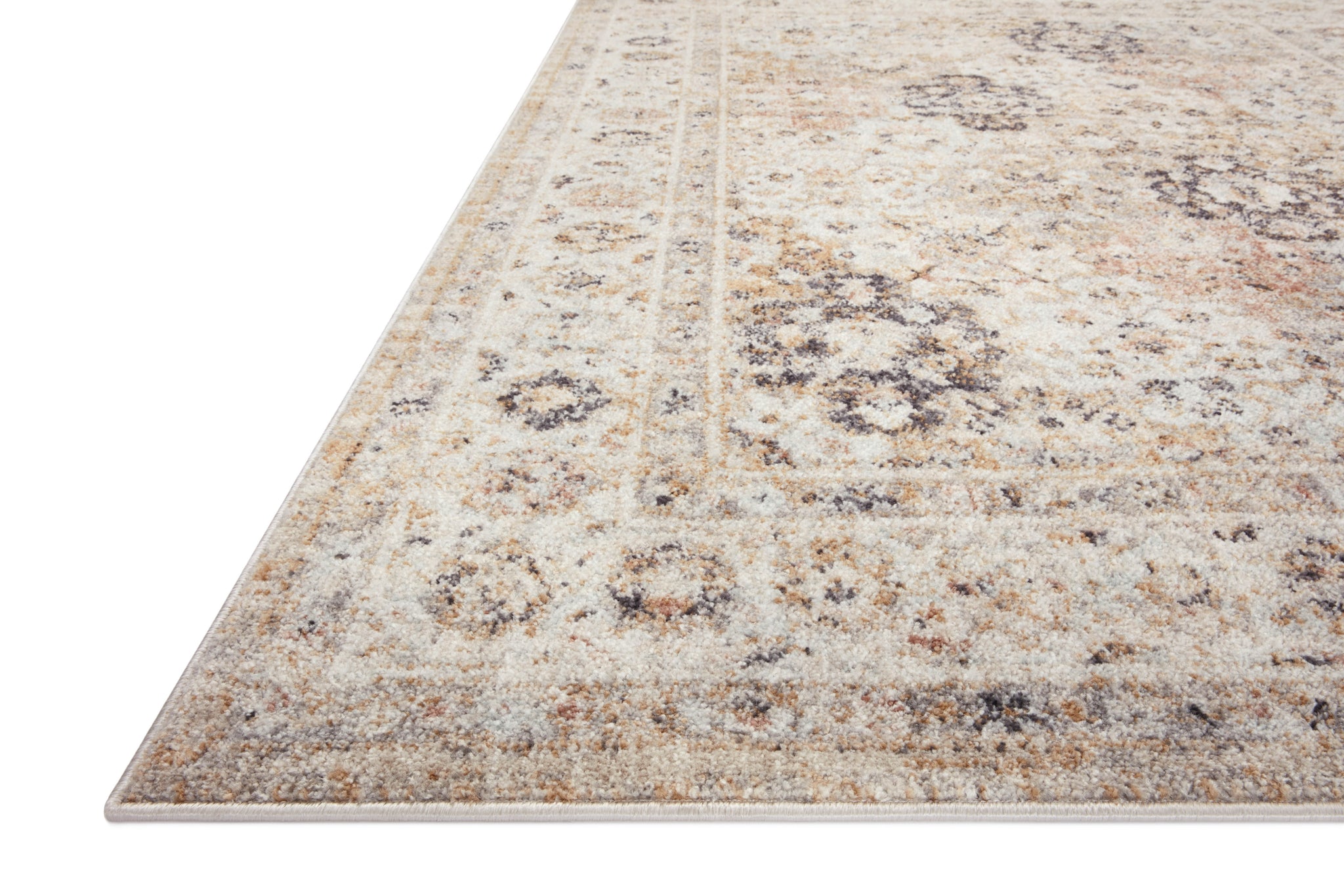 angle view of Monroe Beige / Multi luxury Rug