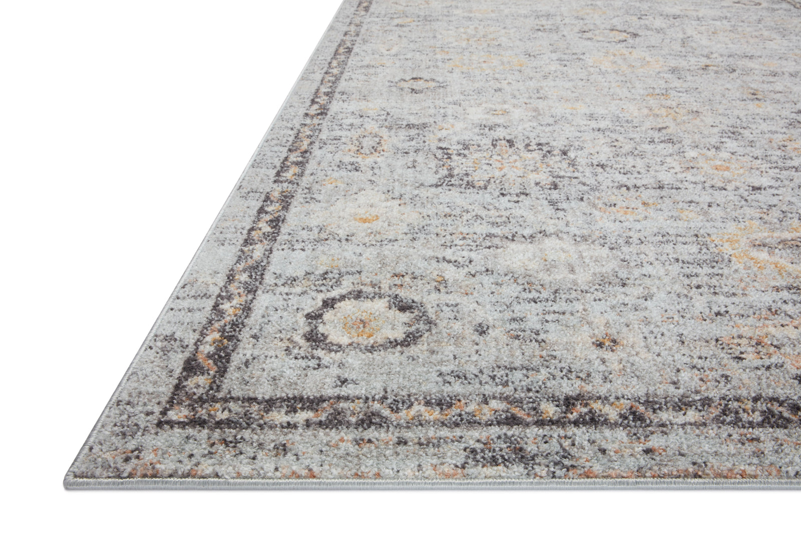 front view of Monroe Sky / Gold luxury Rug