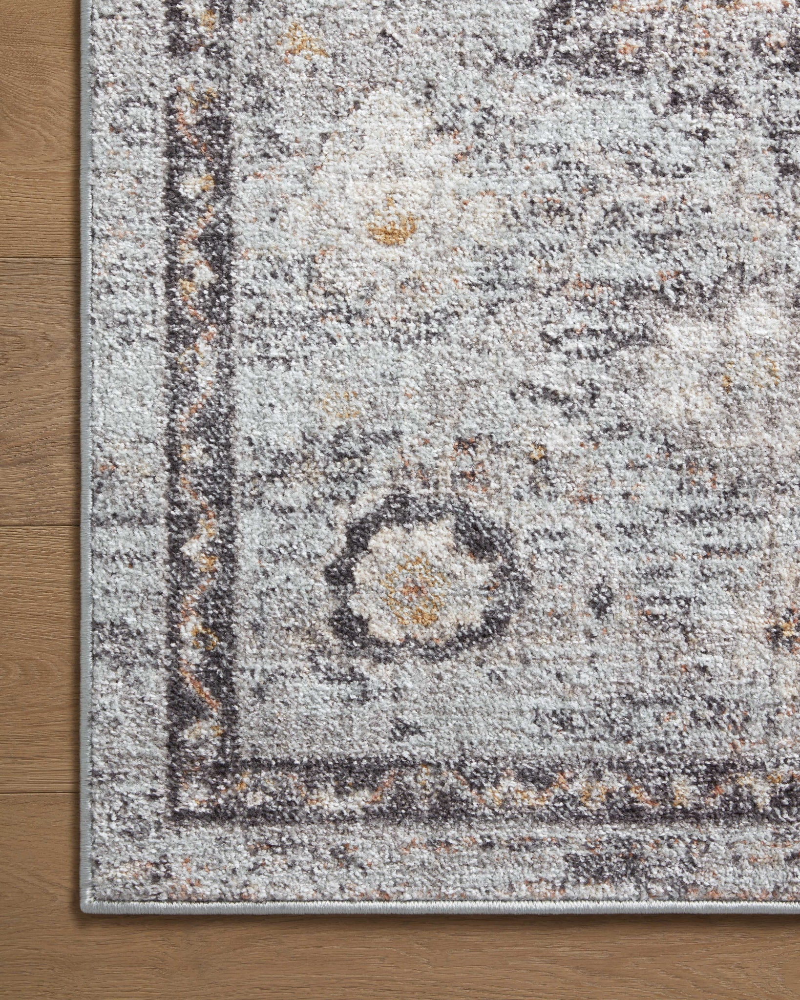 detail view of Monroe Sky / Gold luxury Rug