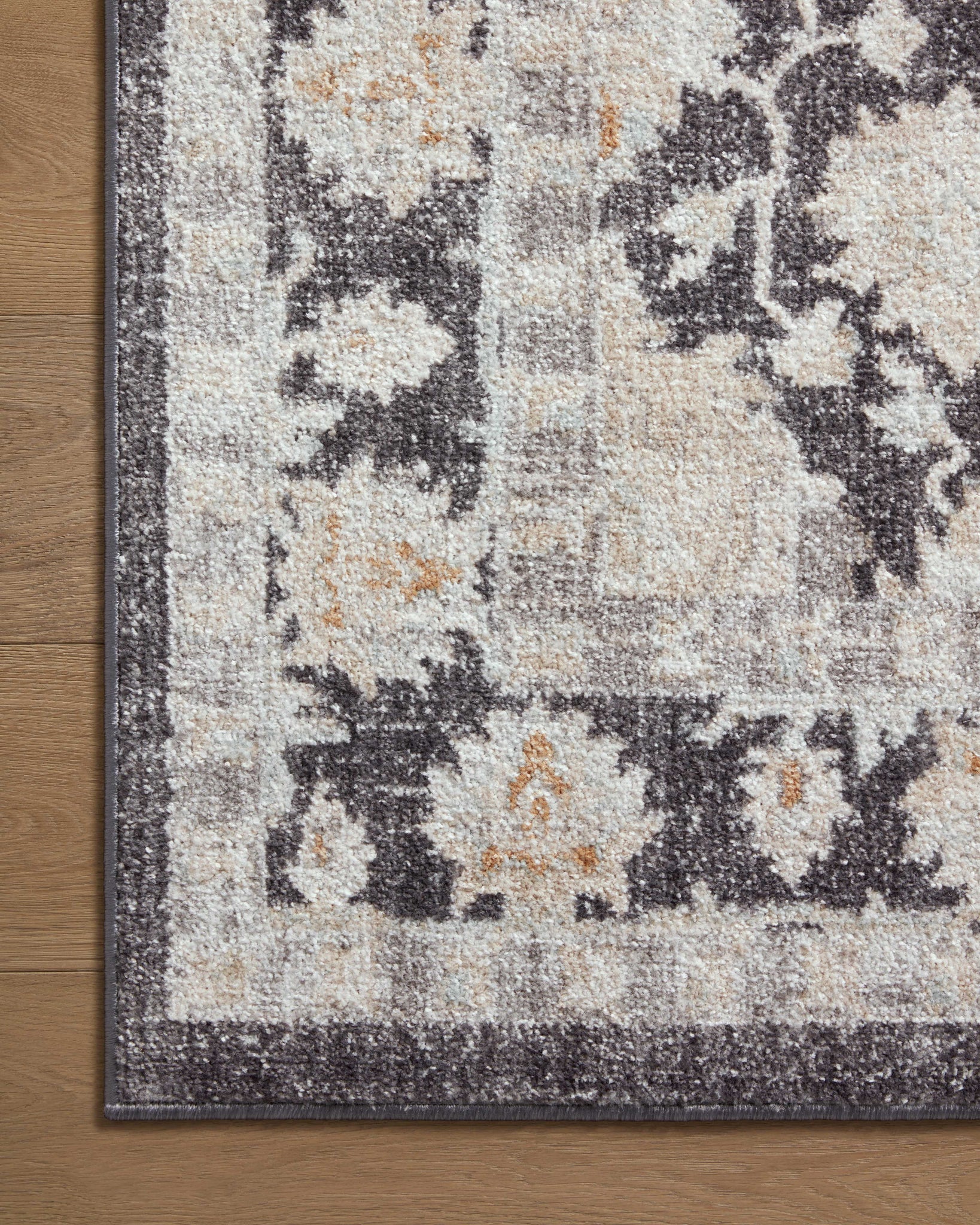 detail view of Monroe Charcoal / Natural luxury Rug