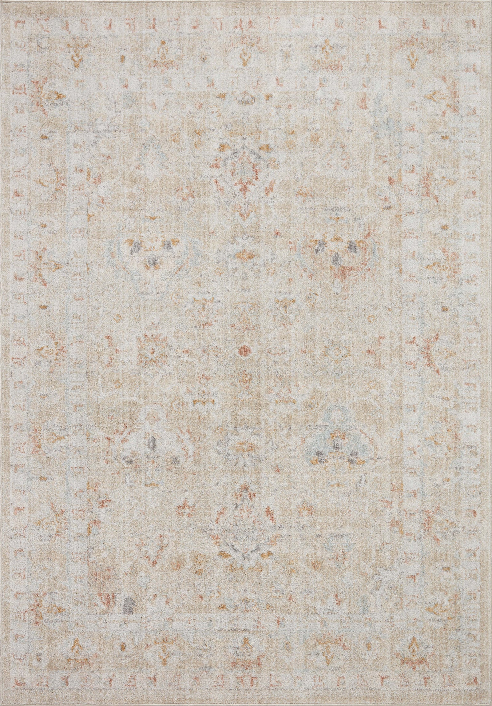 front view of Monroe Sand / Sunrise luxury Rug