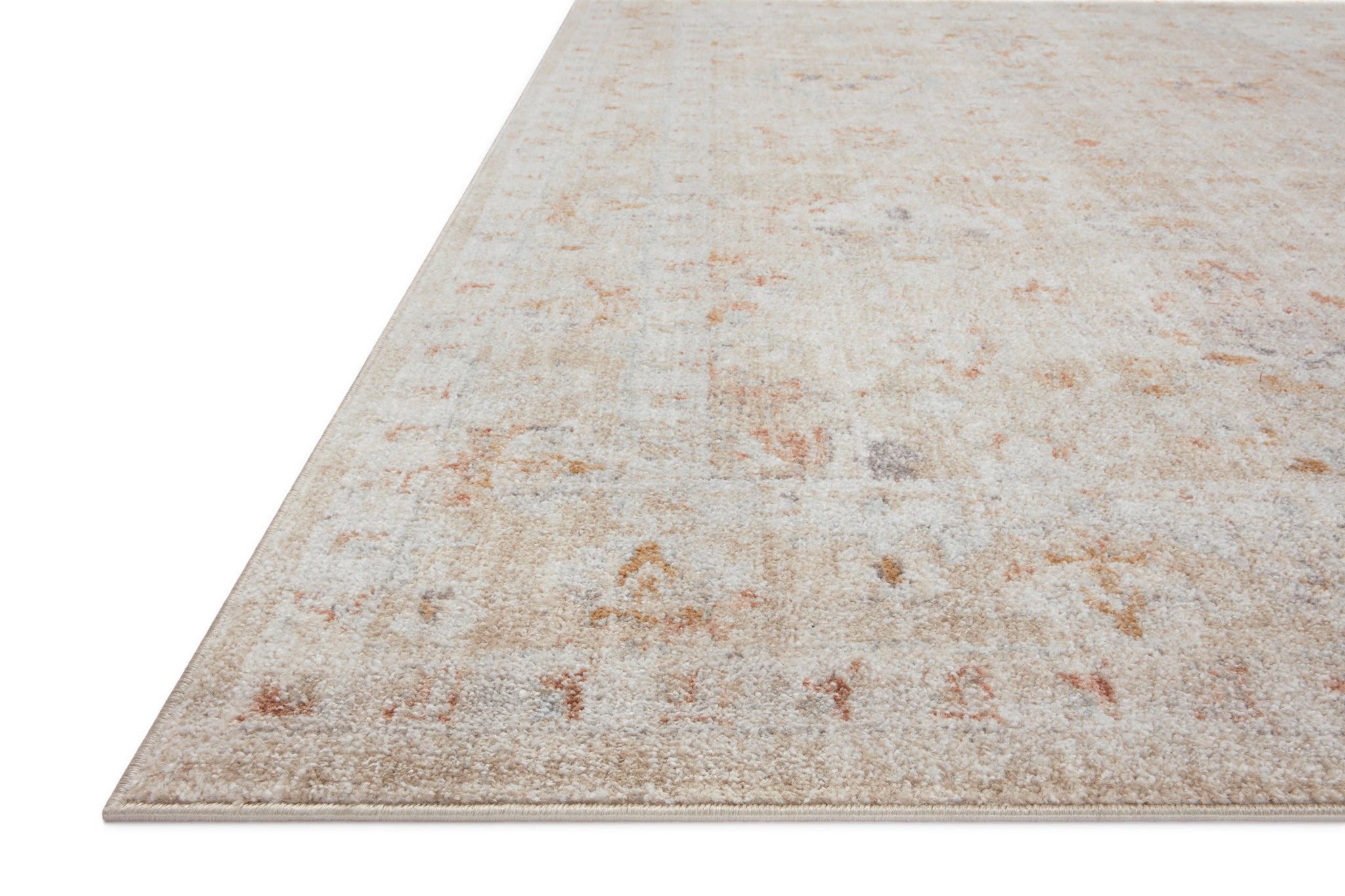 angle view of Monroe Sand / Sunrise luxury Rug