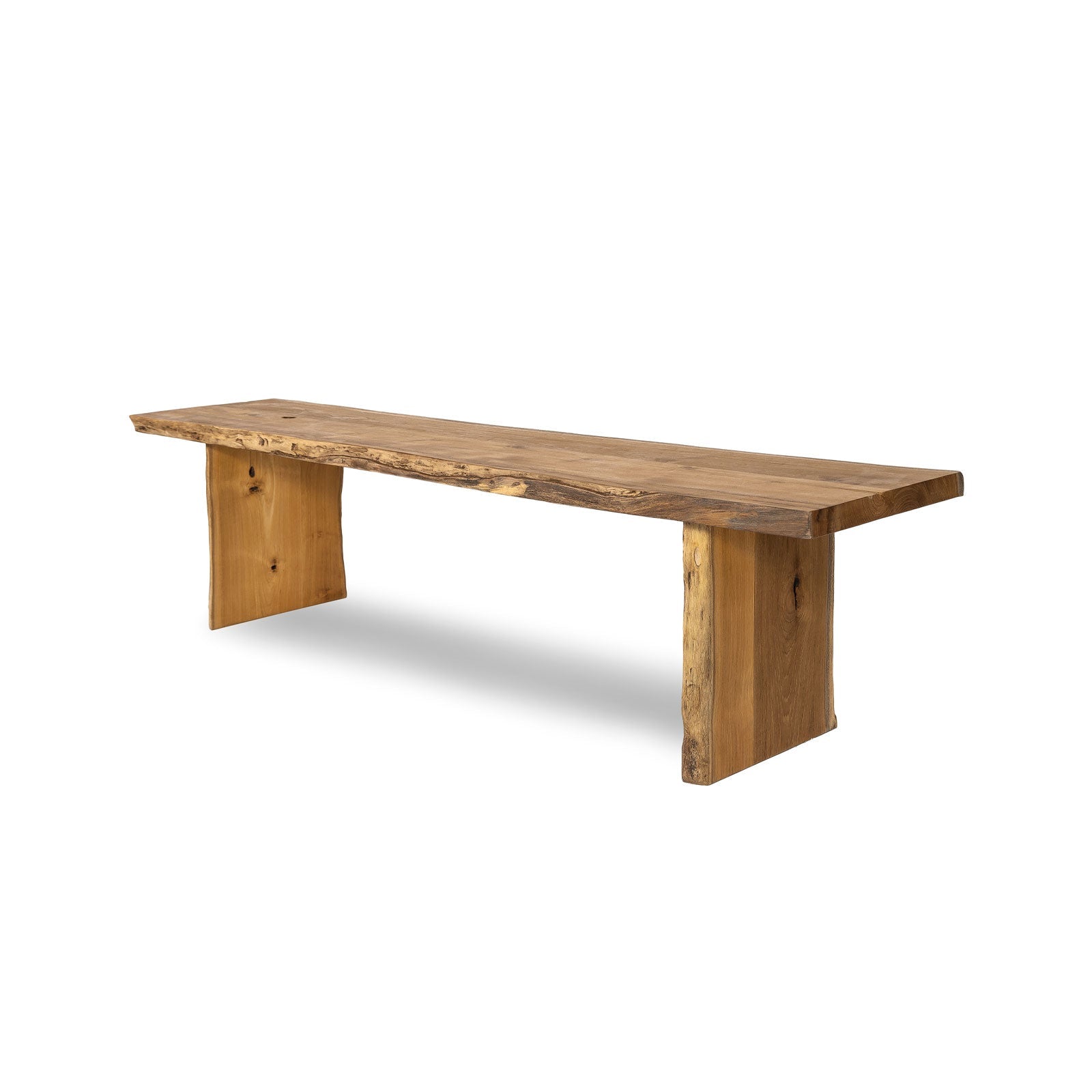 Wooden dining table on a white background
