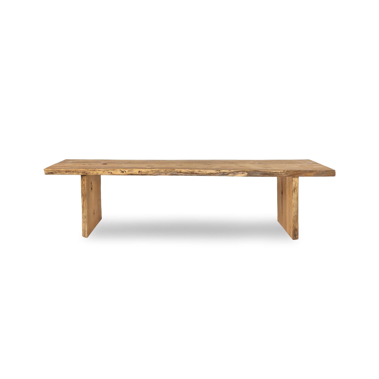Wooden dining table on a white background