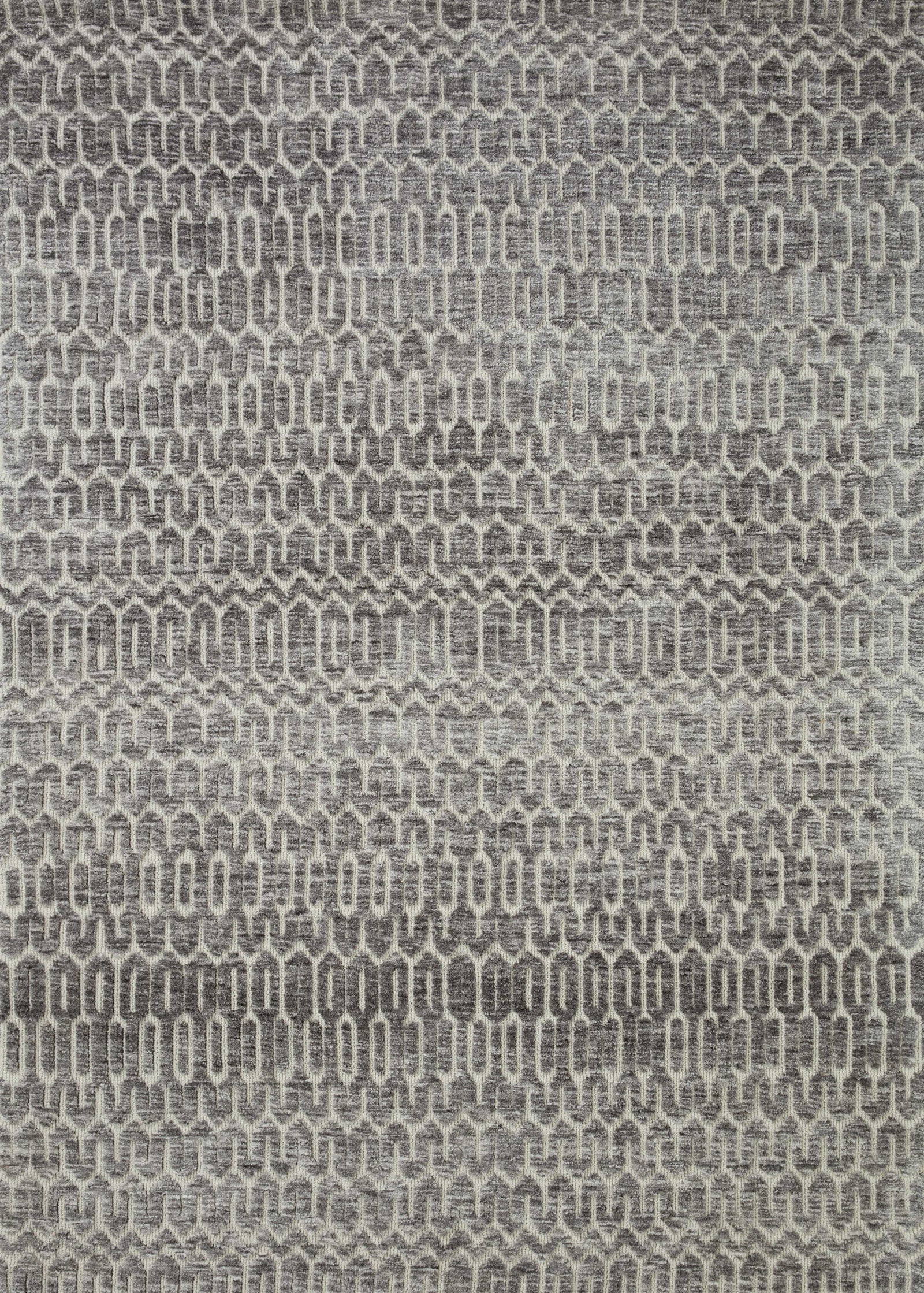 front view of Neda Ivory / Charcoal luxury Rug