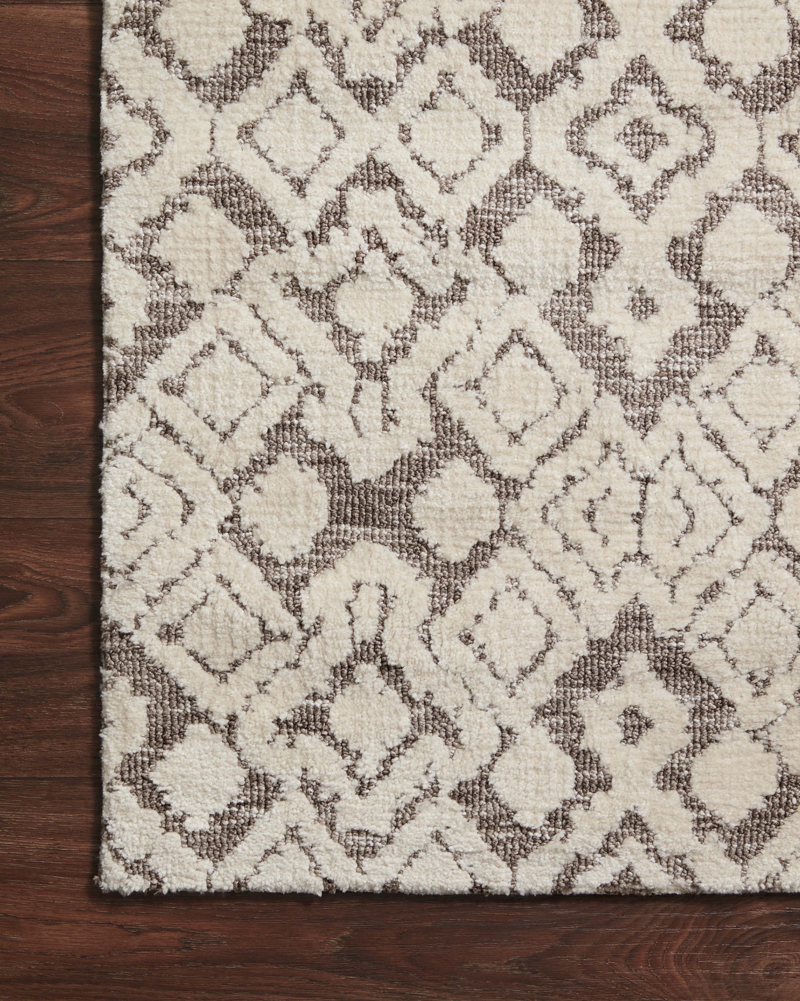 side view of Neda Natural / Ivory luxury Rug