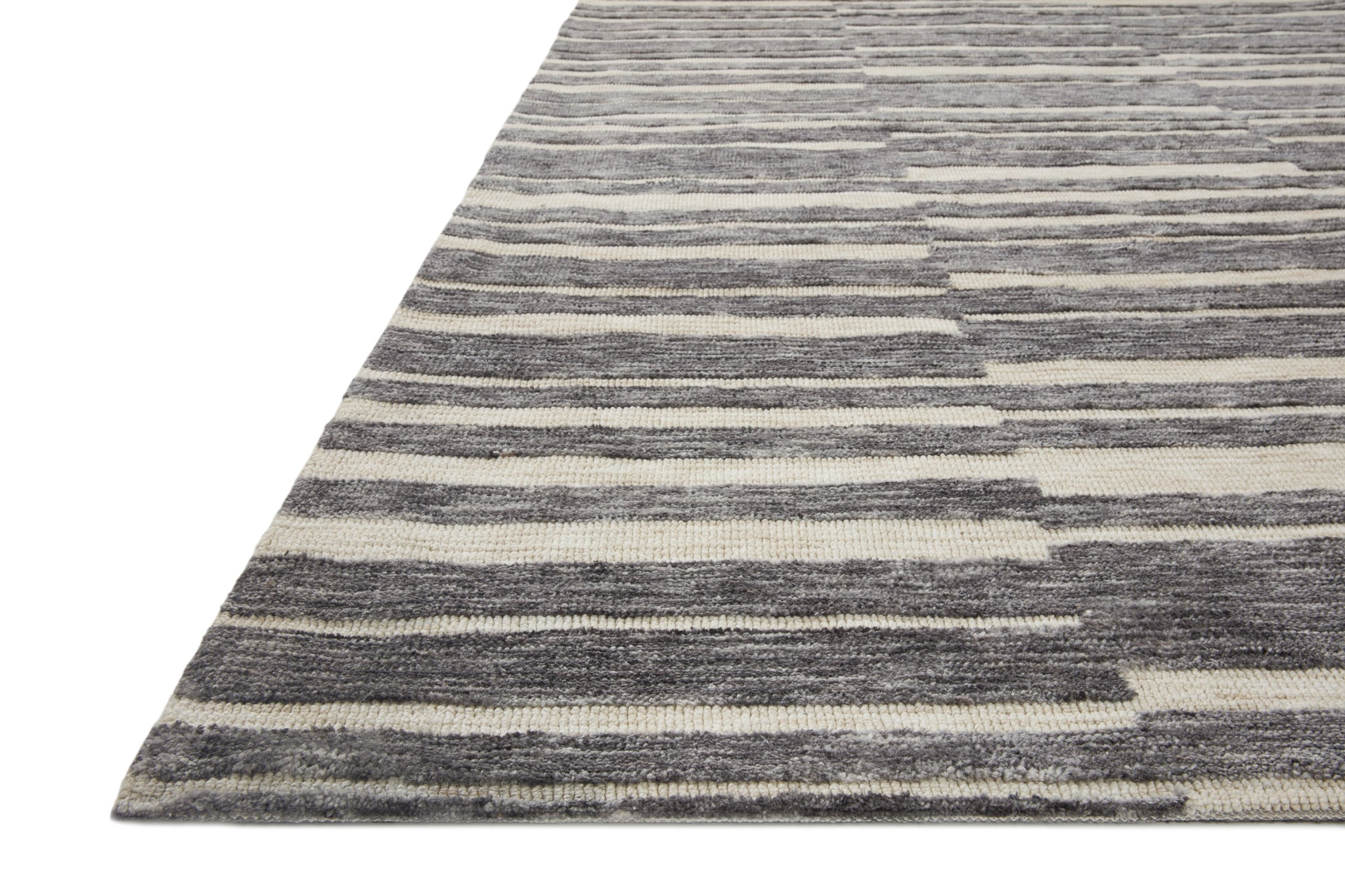 angle view of Neda Natural / Slate luxury Rug