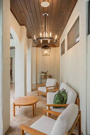 Sutton Exterior Chandelier - Lifestyle [F6233-TBK]