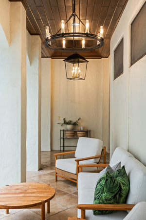 Sutton Exterior Chandelier - Lifestyle [F6233-TBK]