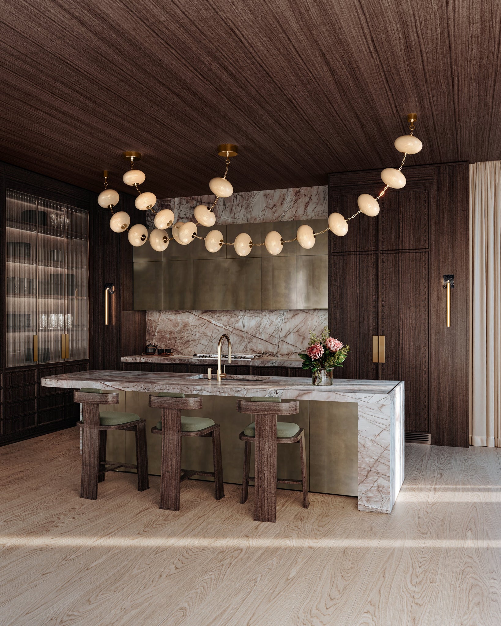 Nephele Chandelier 10" x 29.75" - Lifestyle [473-09-VPB]