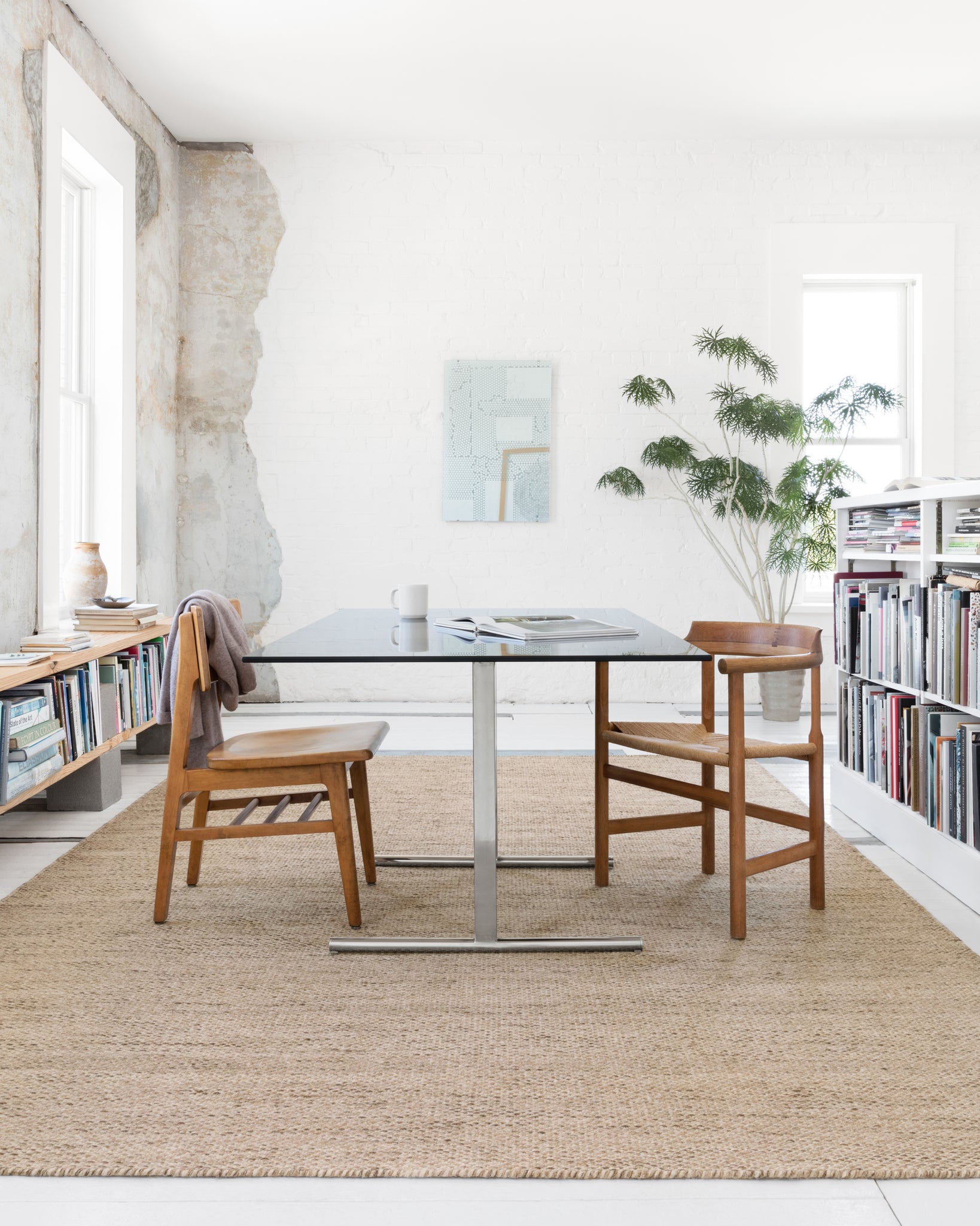 angle view of Oakwood Wheat luxury Rug