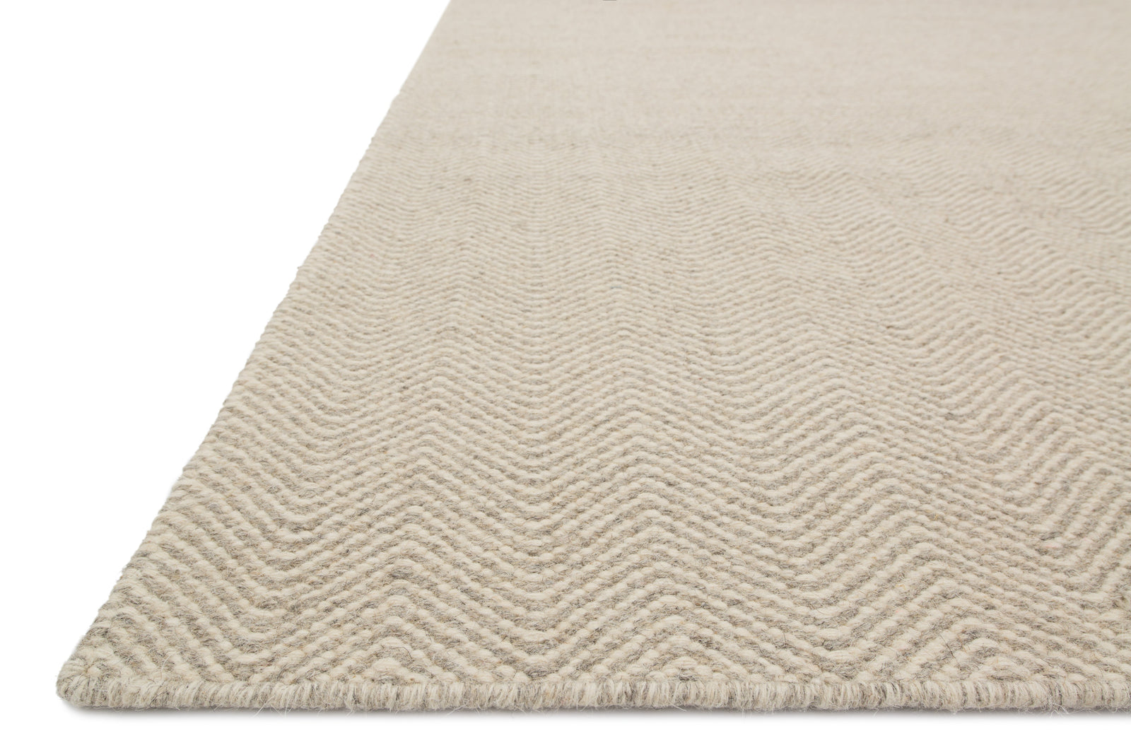 front view of Oakwood Gravel luxury Rug
