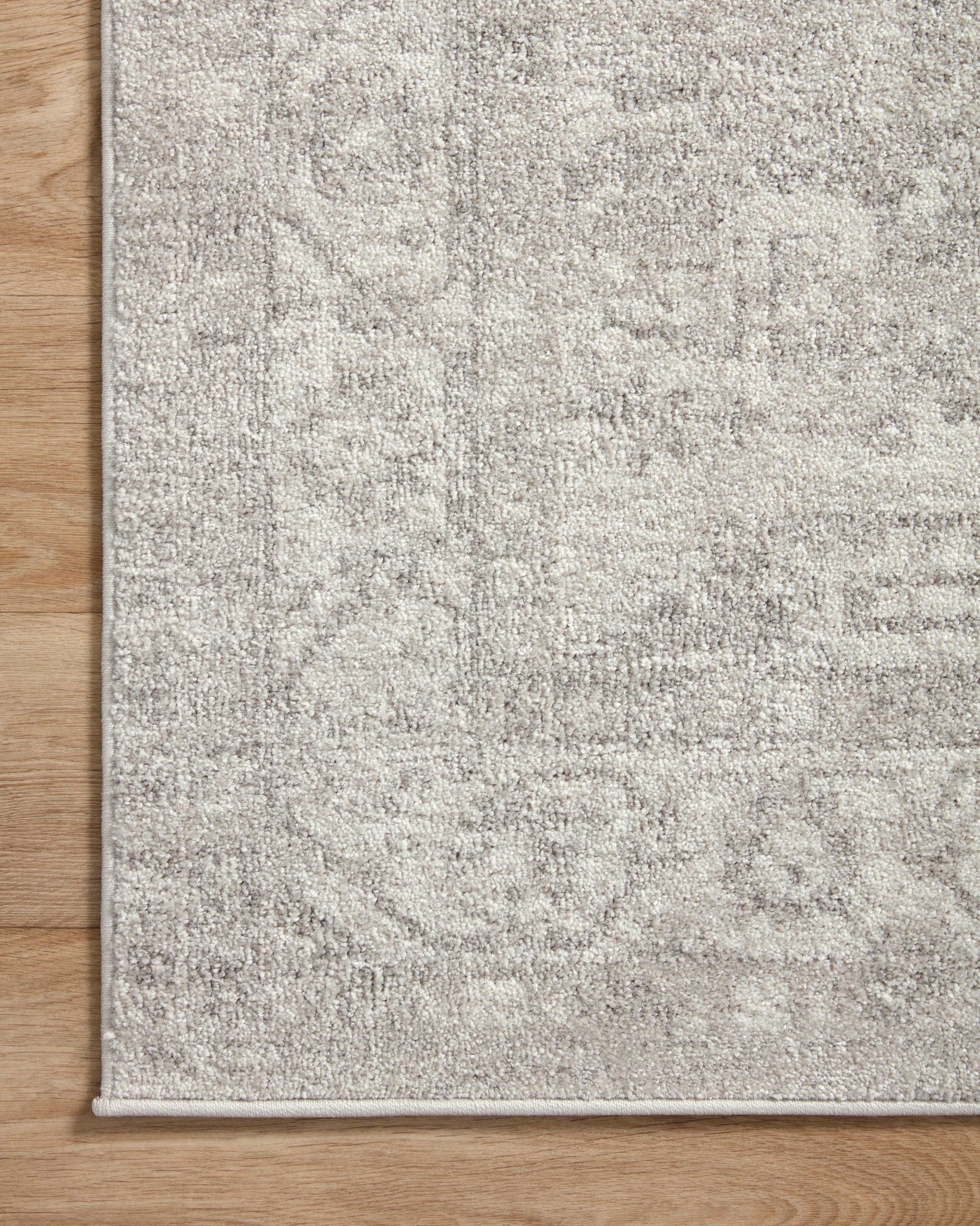 lifestyle view of Odette Silver / Ivory luxury Rug