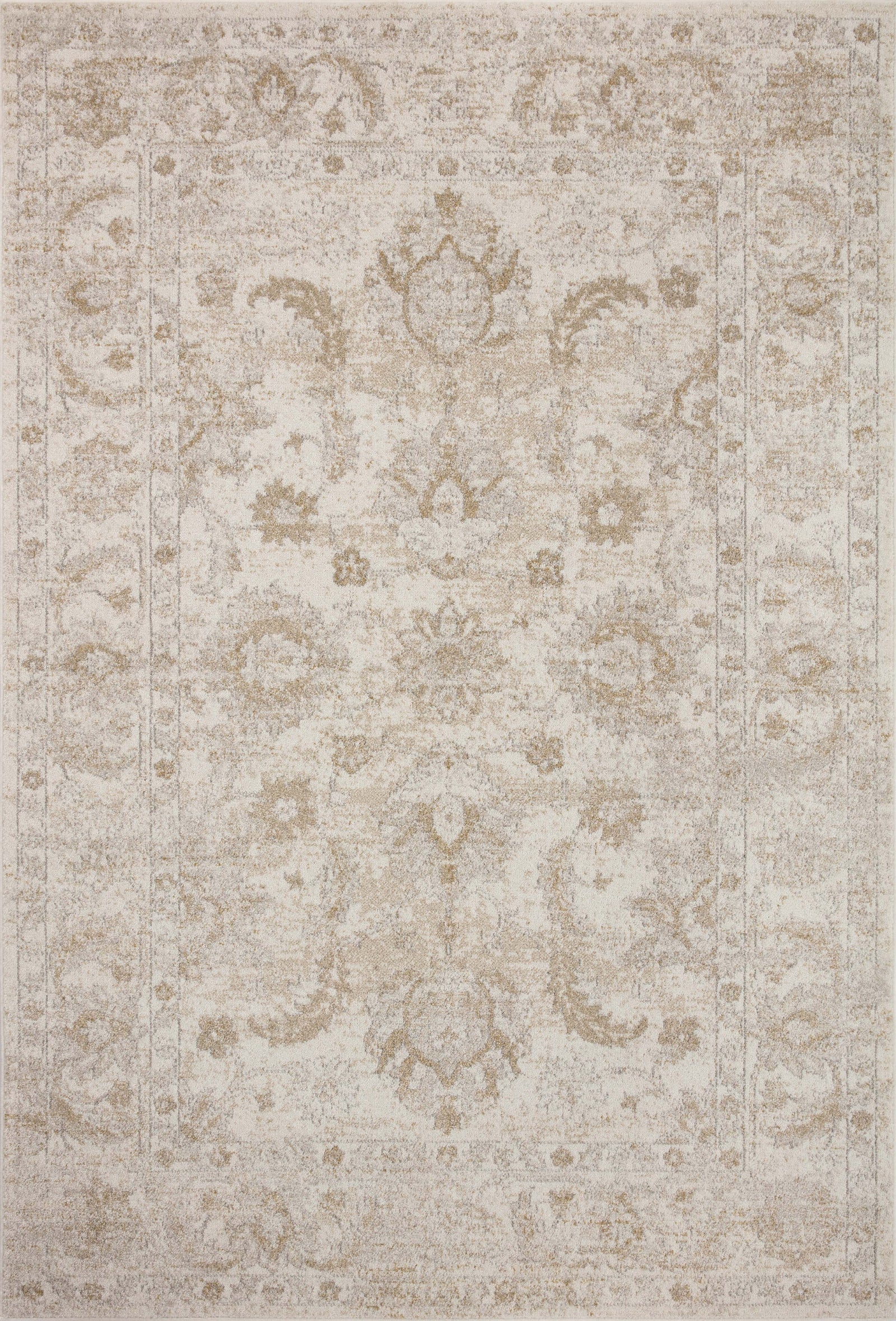 front view of Odette Ivory / Beige luxury Rug